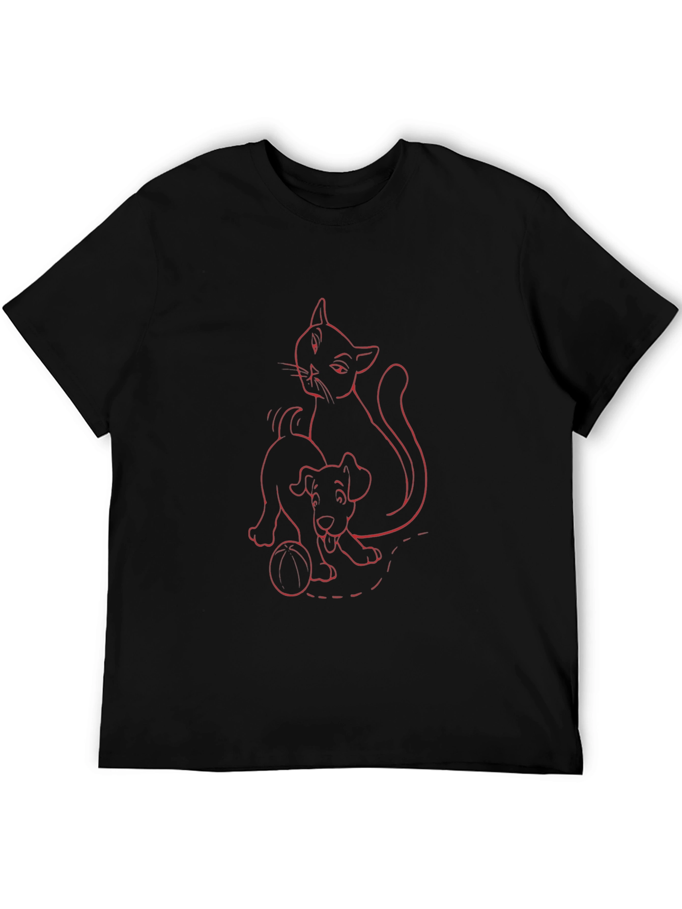 Cat & Dog T-Shirt - Playful Graphic Tee
