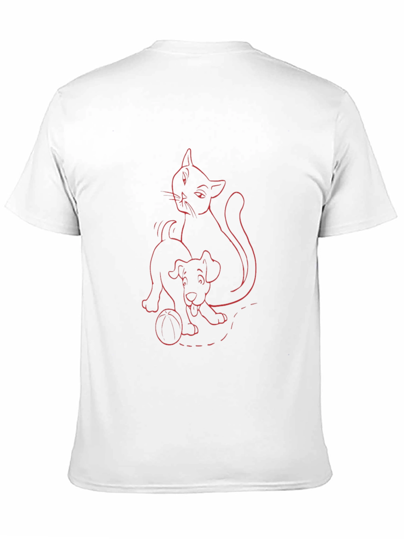 Cat & Dog T-Shirt - Playful Graphic Tee