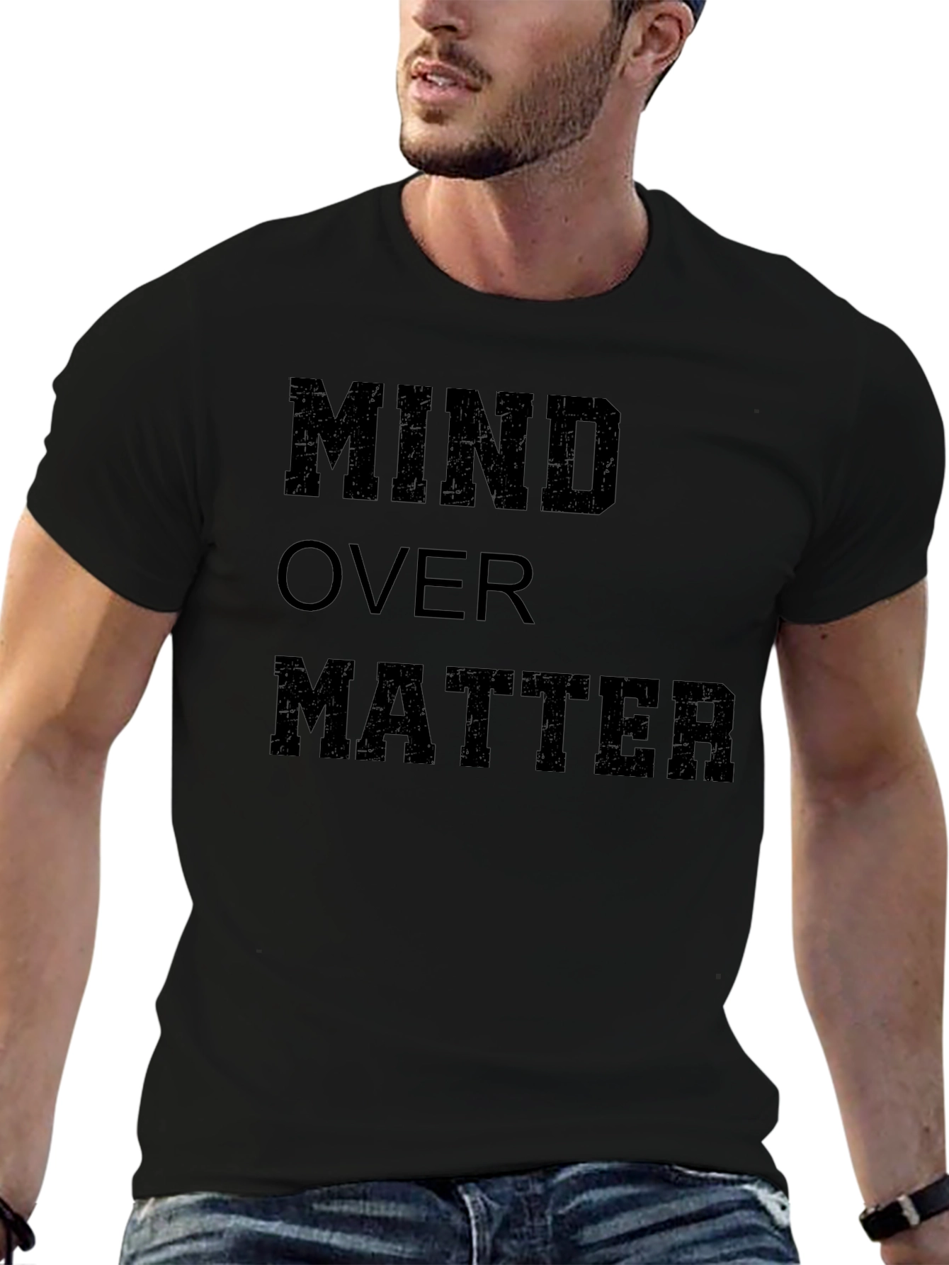 Mind Over Matter Black Graphic T-Shirt