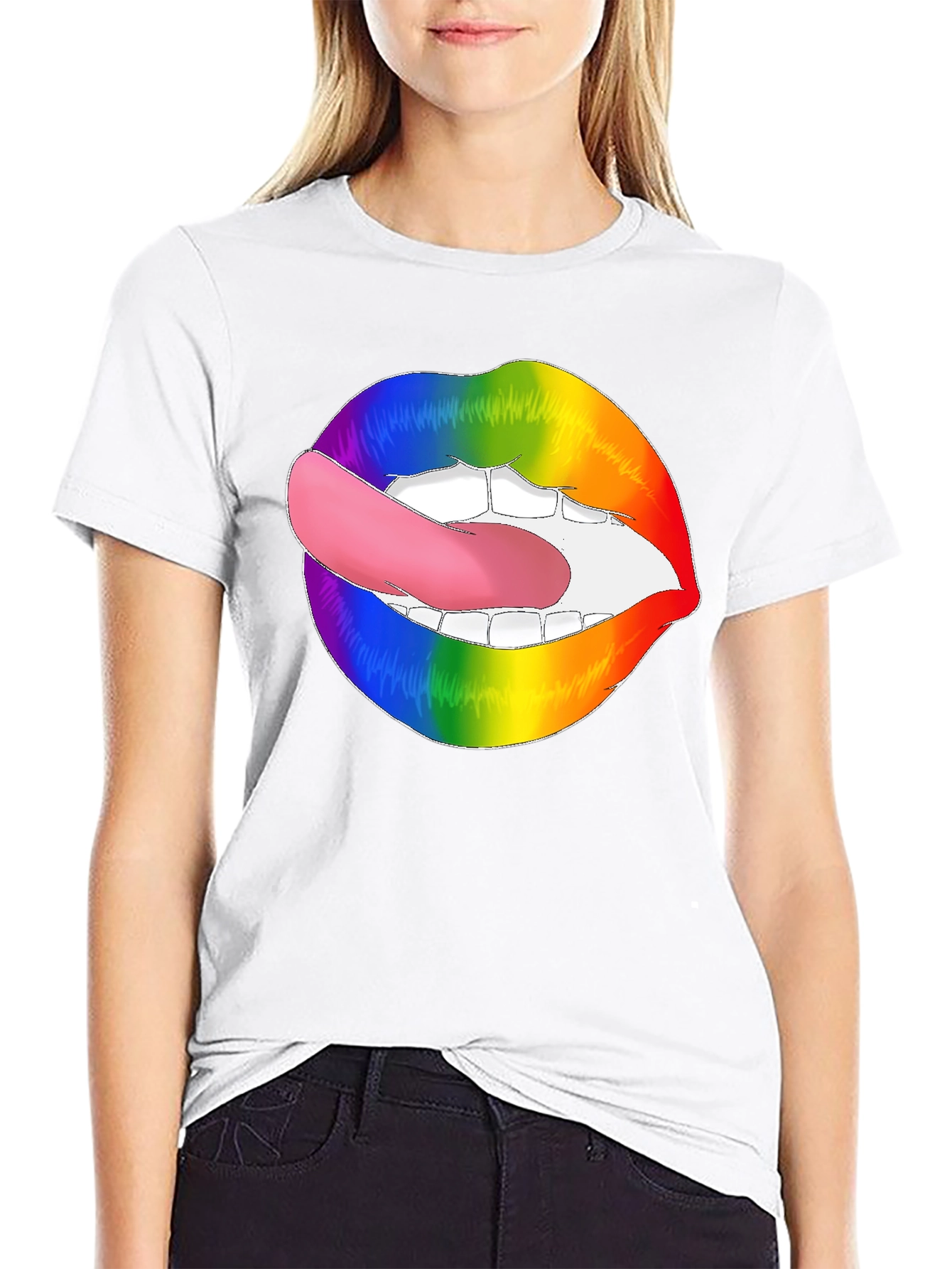 Rainbow Lips Tongue Out T-Shirt