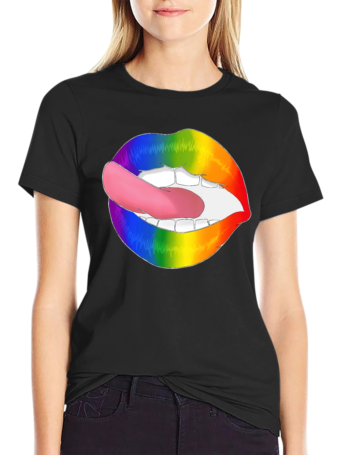 Rainbow Lips Tongue Out T-Shirt