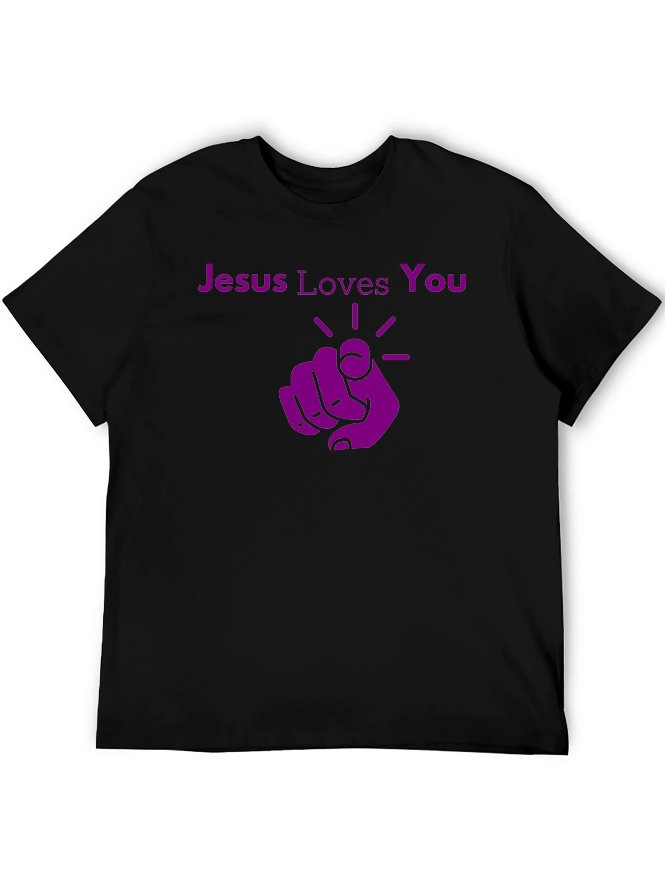 Jesus Loves You Graphic Tee - Pointing Finger Design