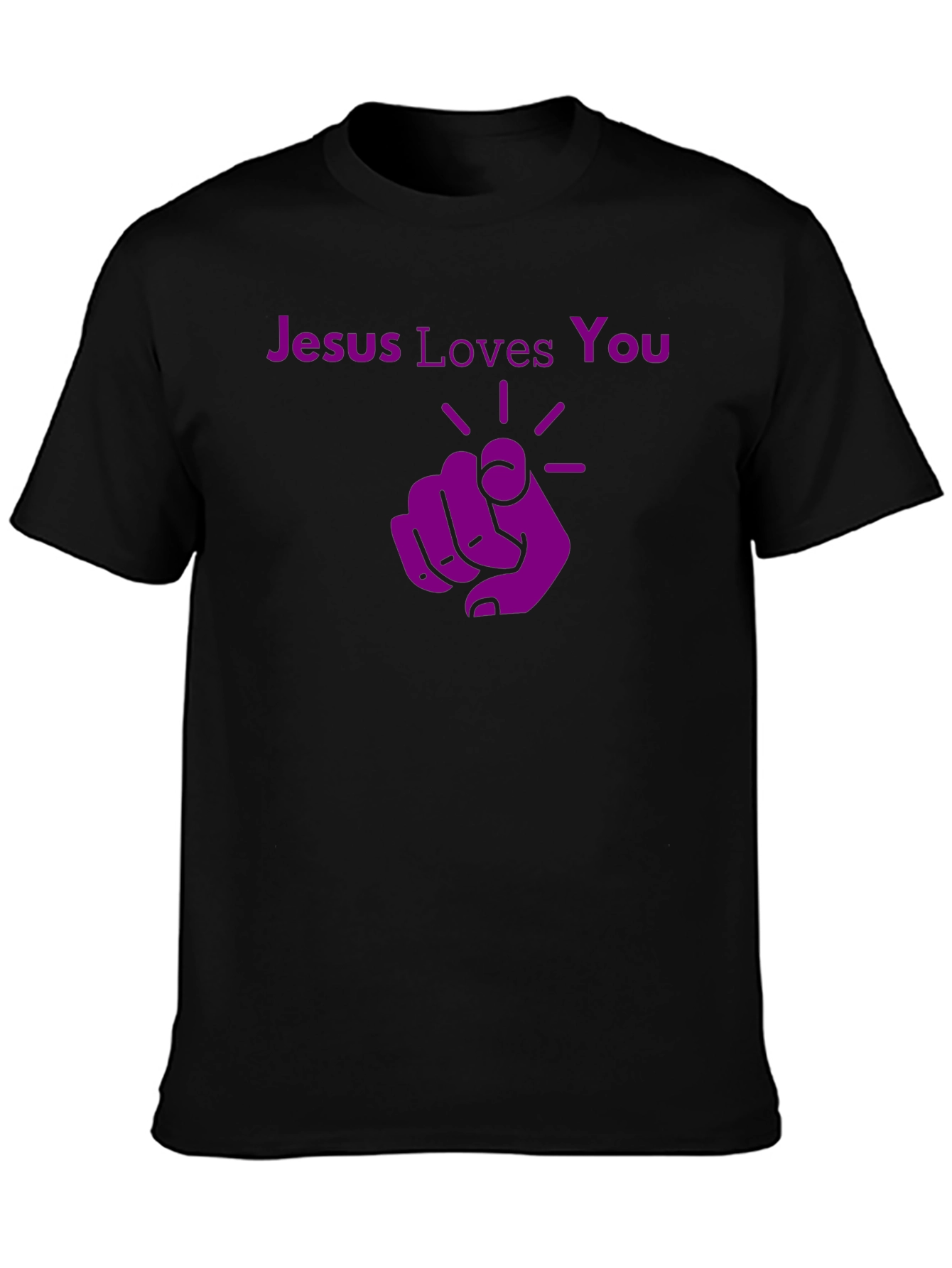 Jesus Loves You Graphic Tee - Pointing Finger Design