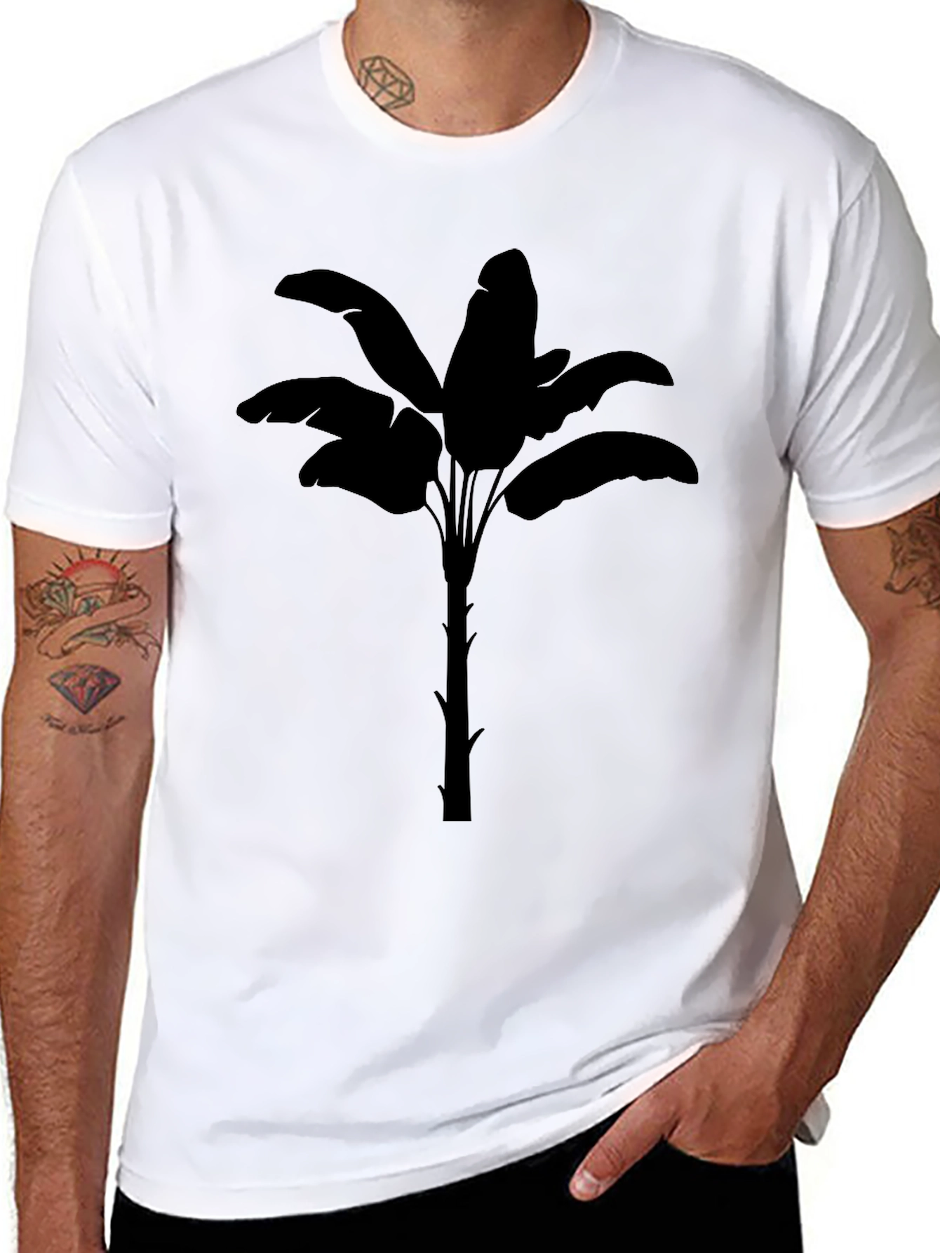 Tropical Palm Tree Black T-Shirt