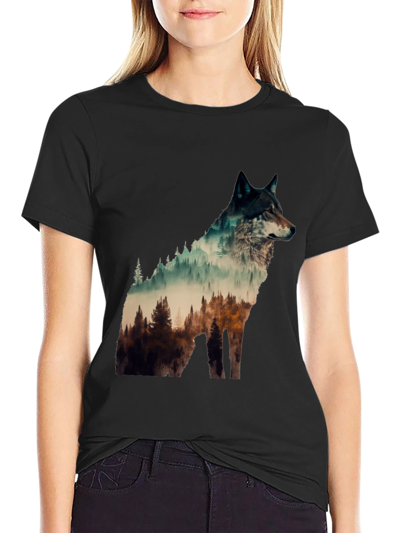 Wolf Forest Graphic Tee - Nature Lovers T-Shirt