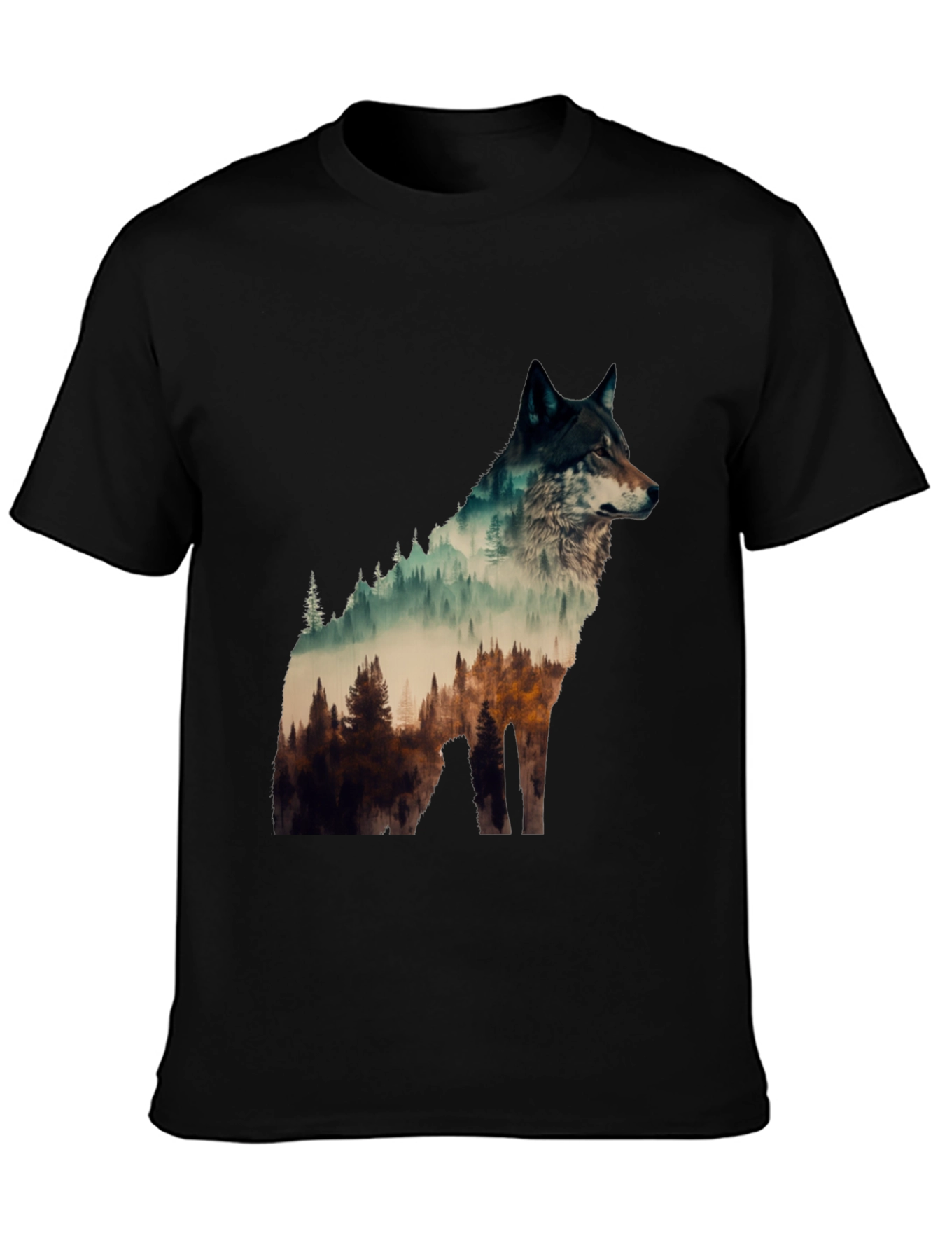 Wolf Forest Graphic Tee - Nature Lovers T-Shirt