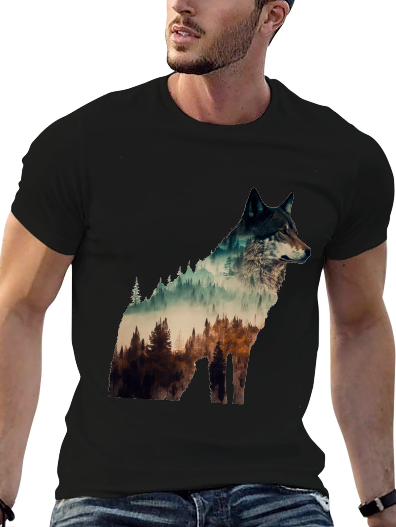 Wolf Forest Graphic Tee - Nature Lovers T-Shirt