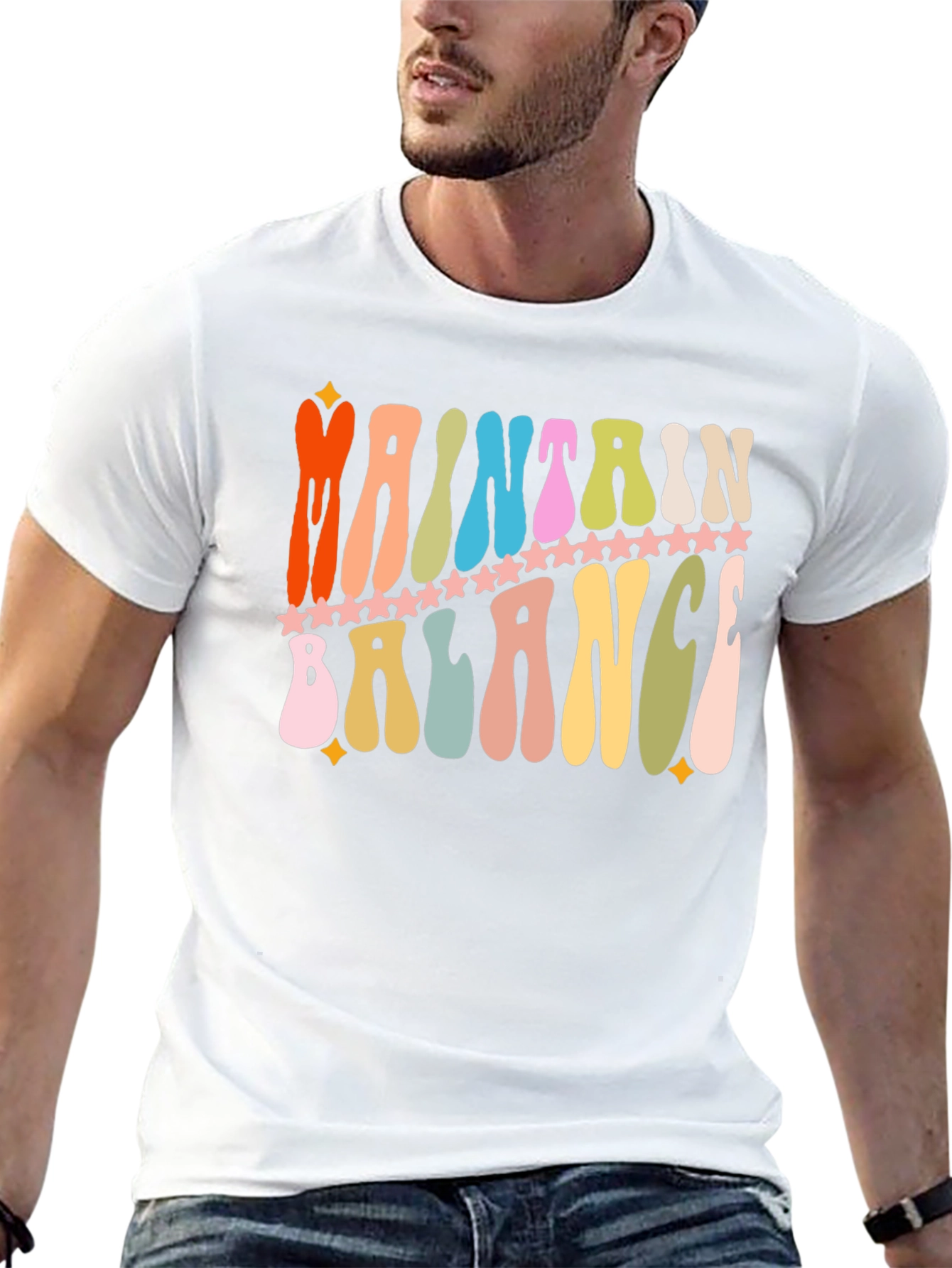 Maintain Balance Retro Graphic T-Shirt