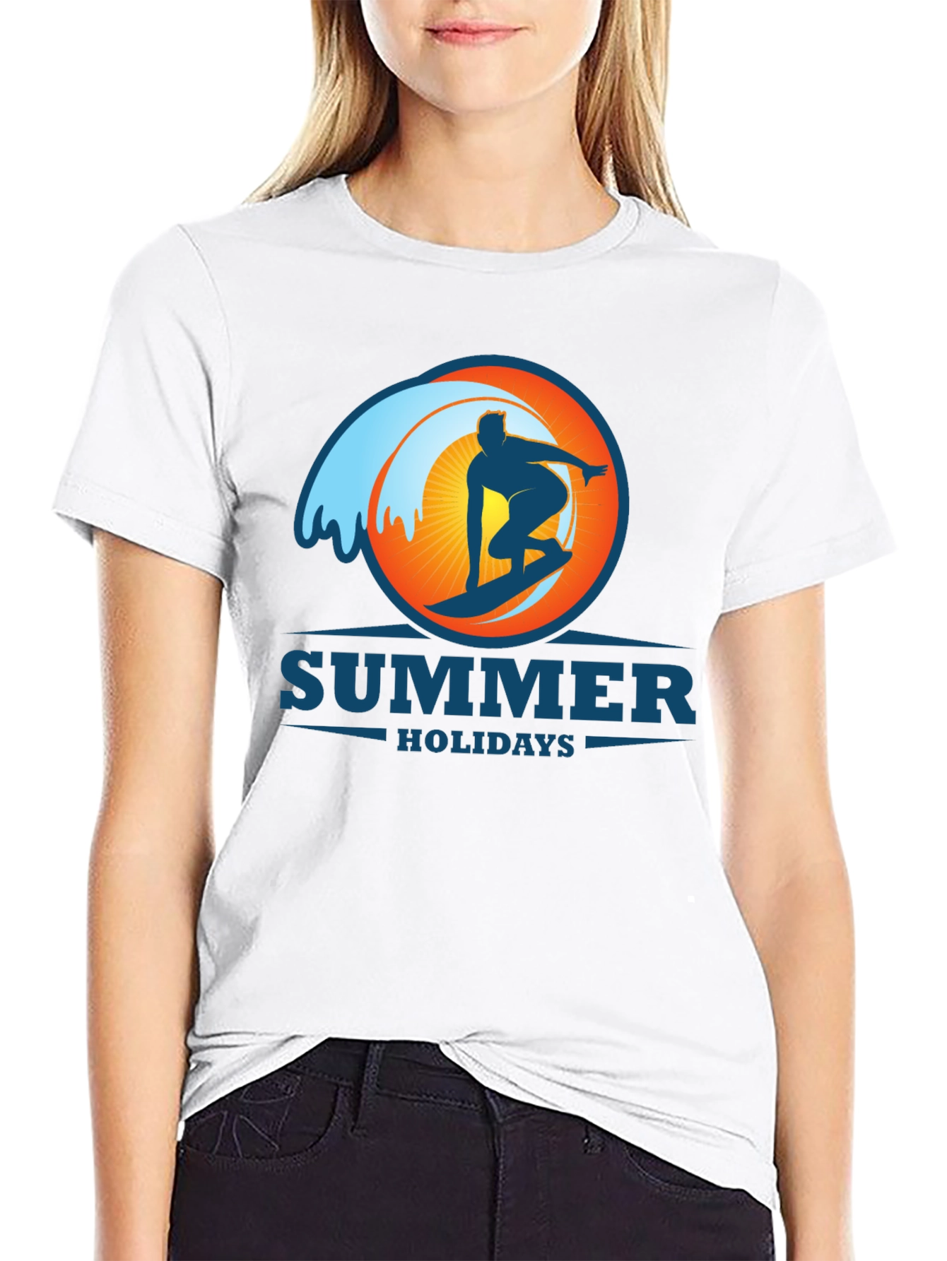 Summer Holidays Surf T-Shirt - Black Graphic Tee