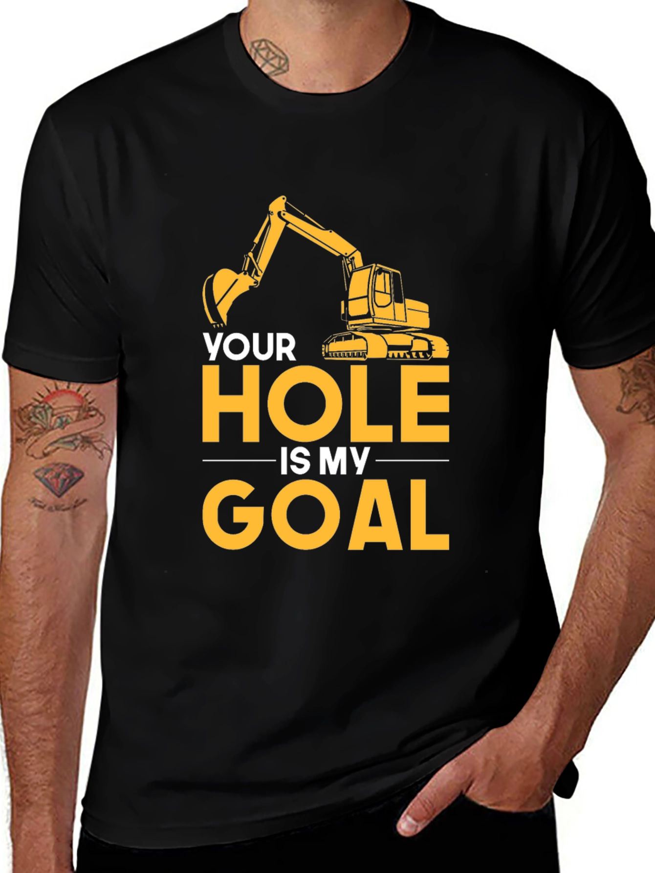 Your Hole Is My Goal Mens Black T-Shirt