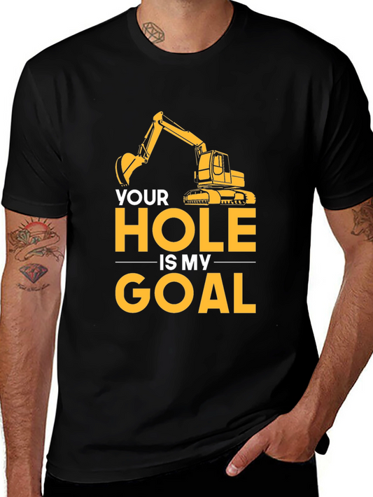 Your Hole Is My Goal Mens Black T-Shirt