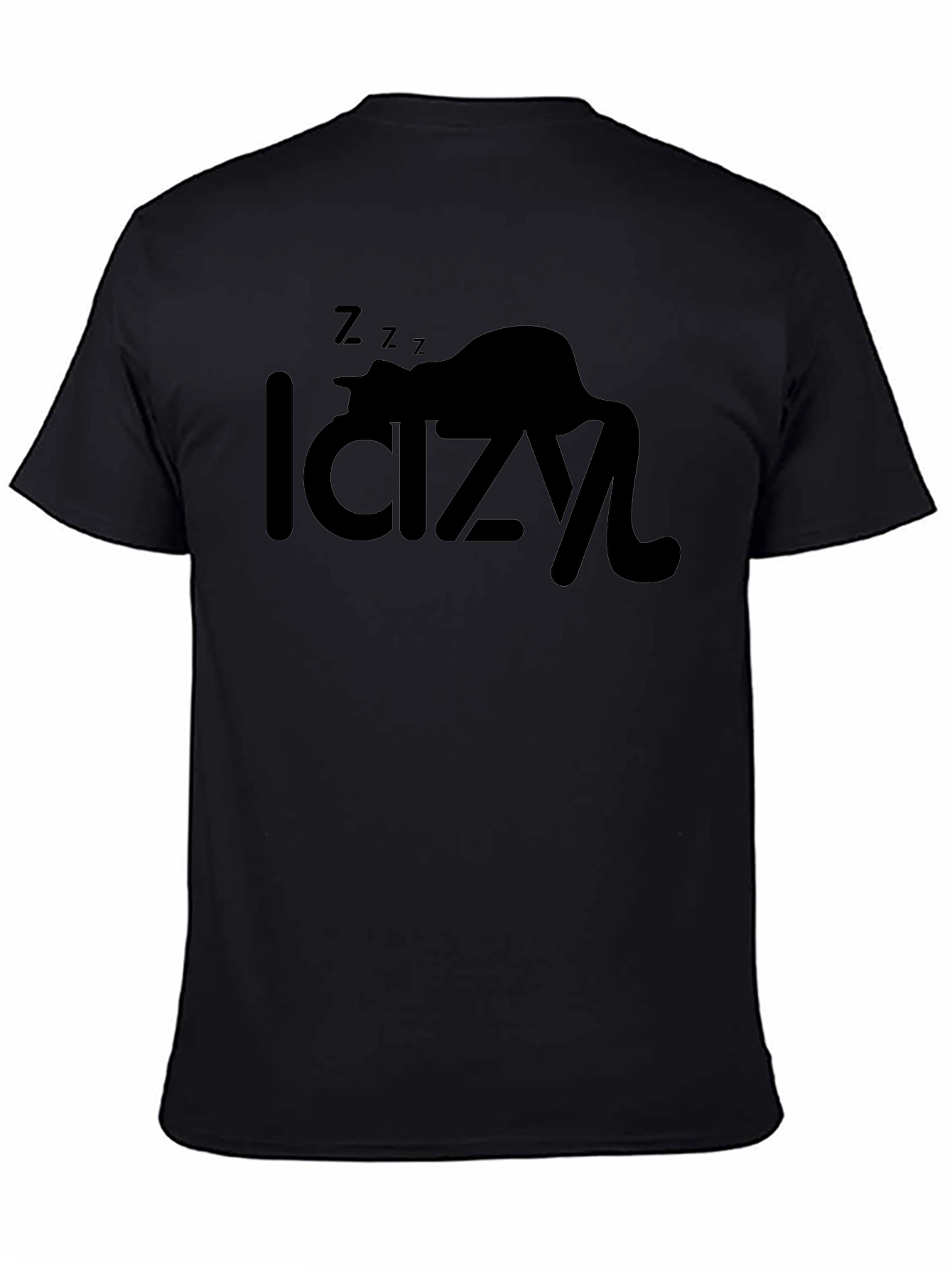 Lazy Cat Black T-Shirt - Relaxed Fit