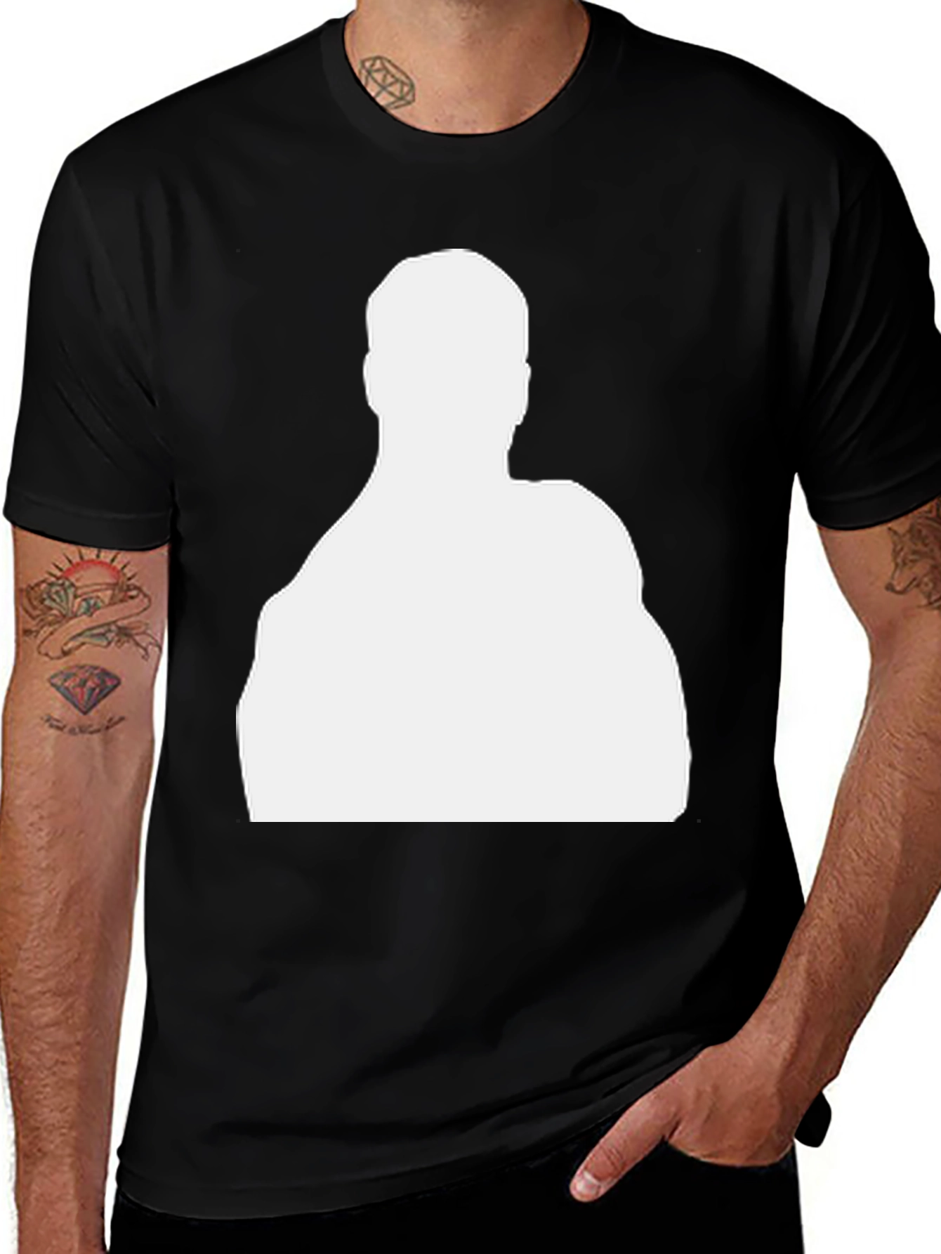Silhouette Graphic Tee - Black Cotton Casual Wear