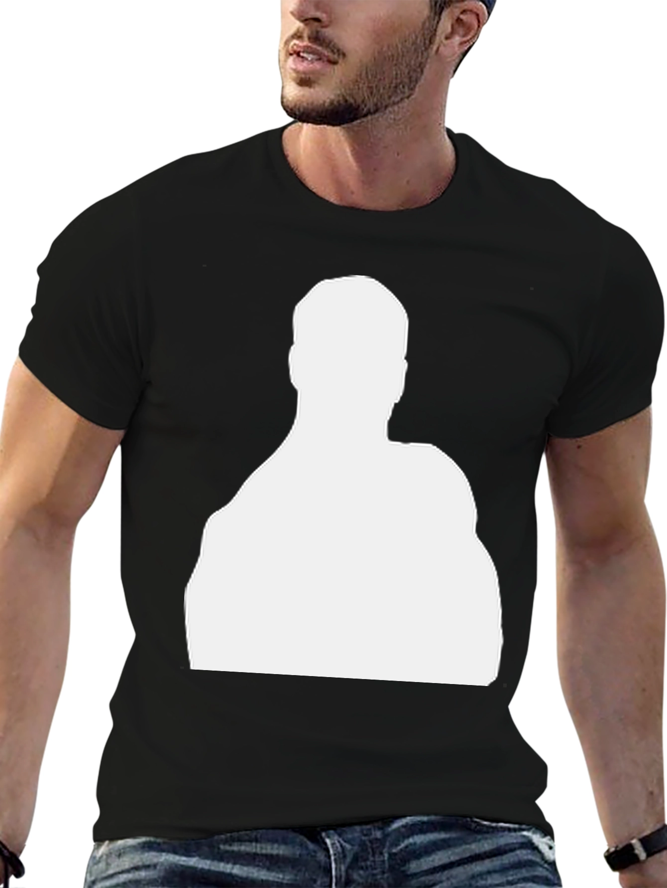 Silhouette Graphic Tee - Black Cotton Casual Wear