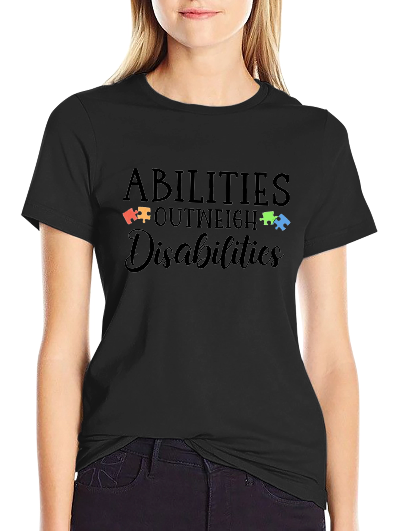 Abilities Outweigh Disabilities Autism Awareness T-Shirt
