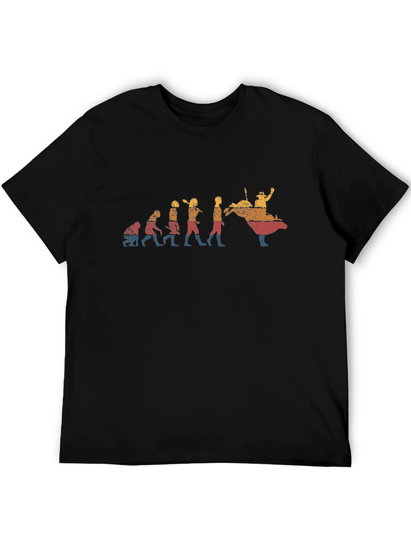 Bull Riding Evolution Black T-Shirt
