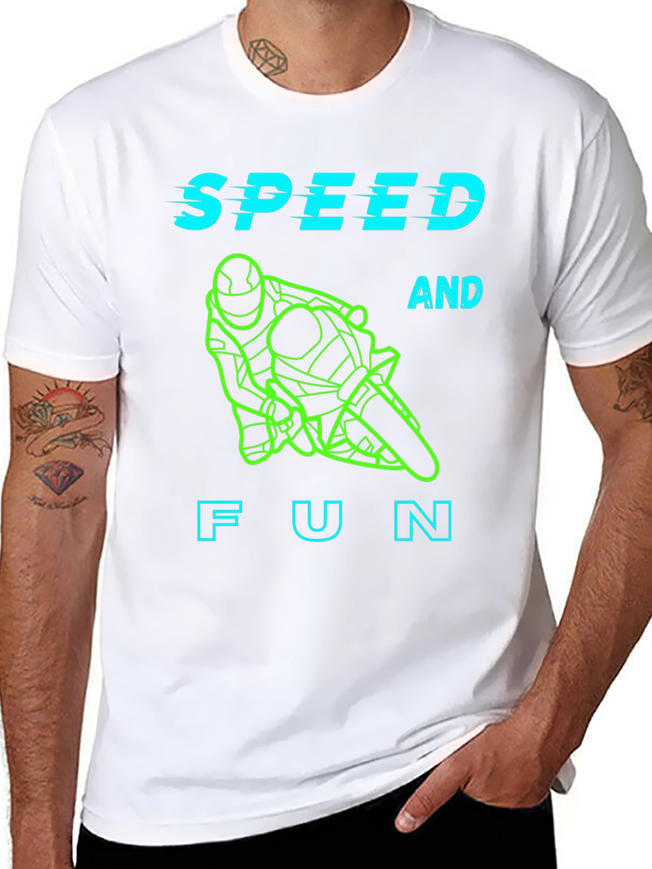 Speed and Fun T-Shirt - Motorcycle Rider Design