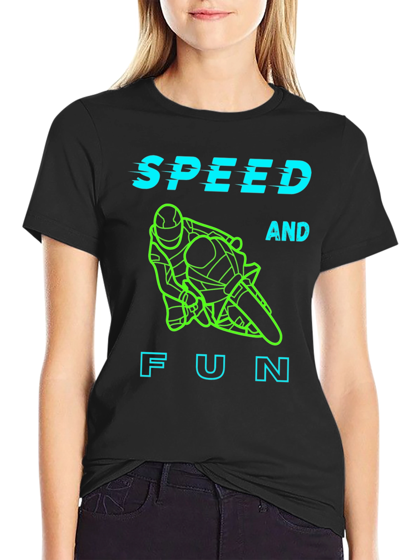 Speed and Fun T-Shirt - Motorcycle Rider Design