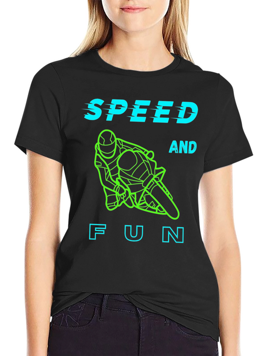 Speed and Fun T-Shirt - Motorcycle Rider Design