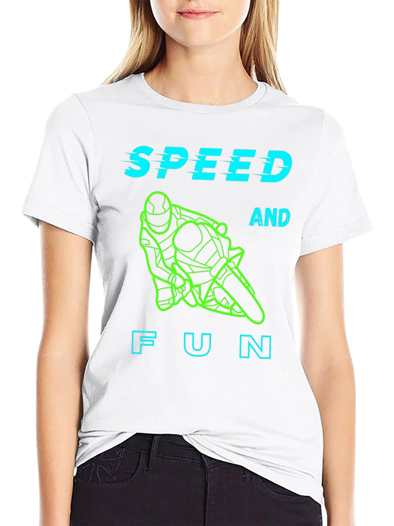 Speed and Fun T-Shirt - Motorcycle Rider Design