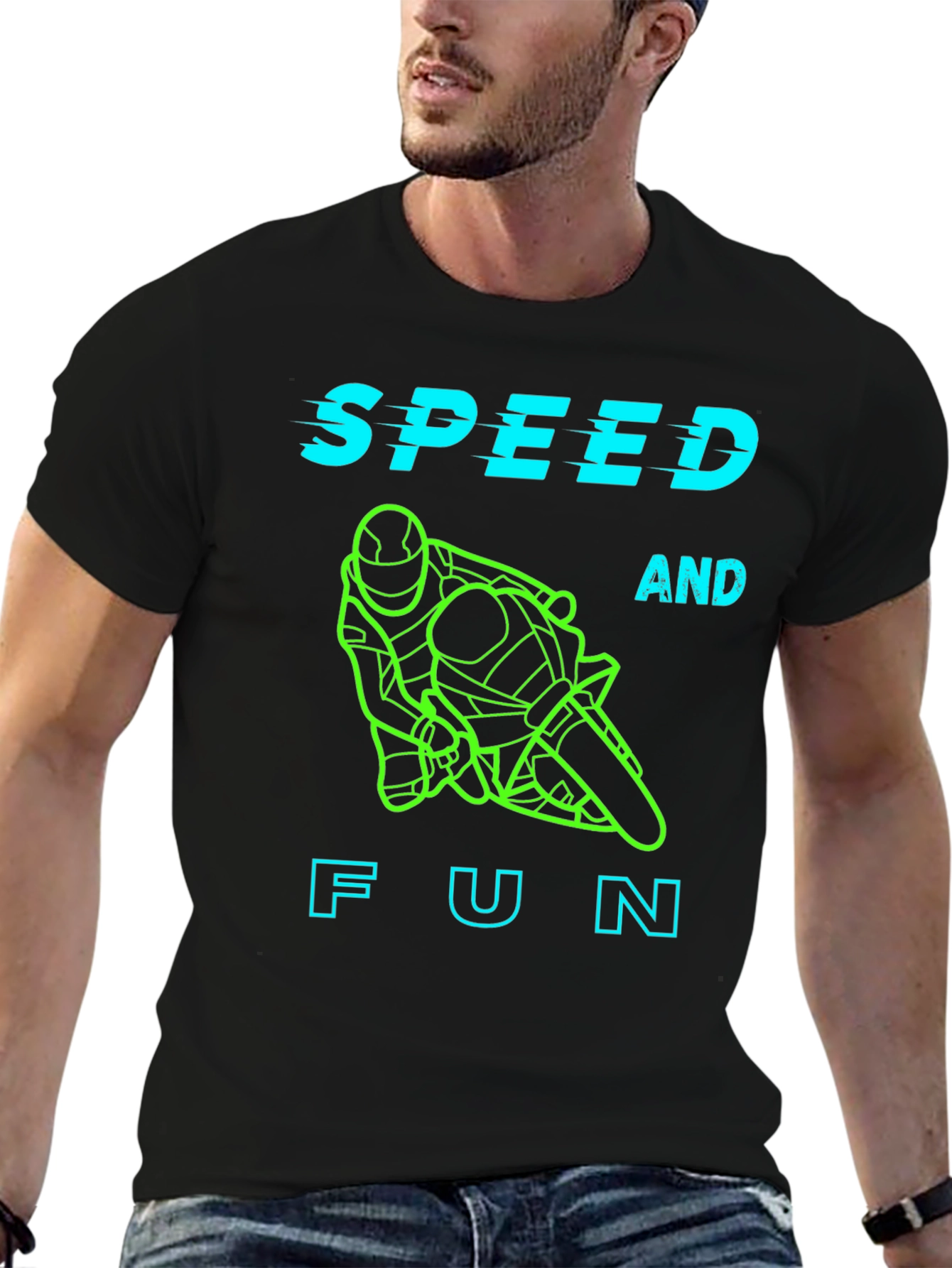 Speed and Fun T-Shirt - Motorcycle Rider Design
