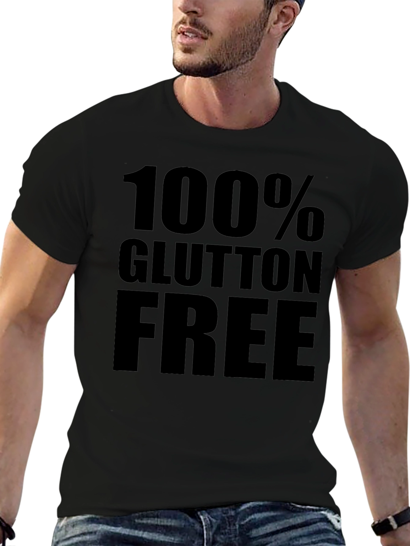 100% Gluten Free Black Graphic Tee