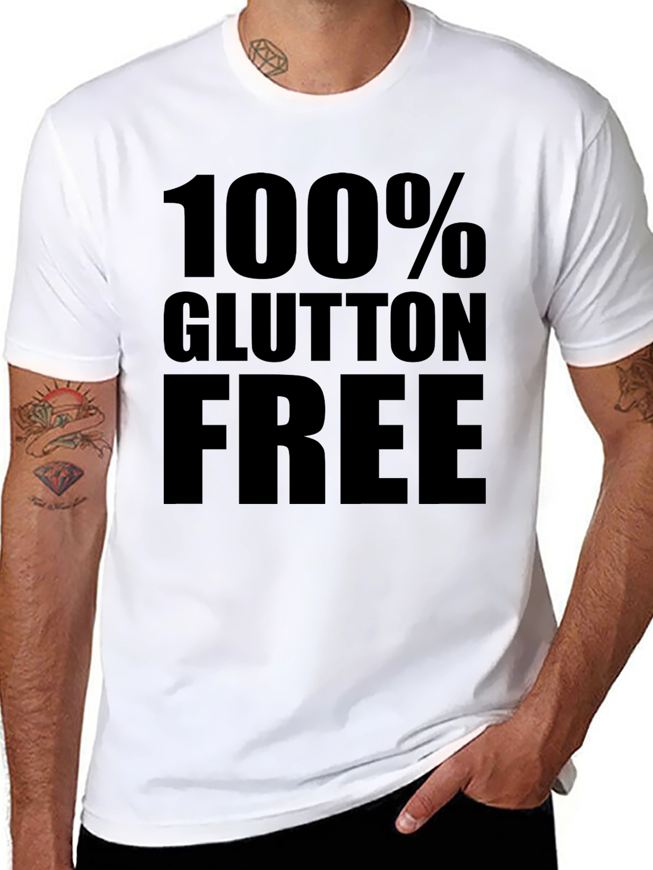 100% Gluten Free Black Graphic Tee