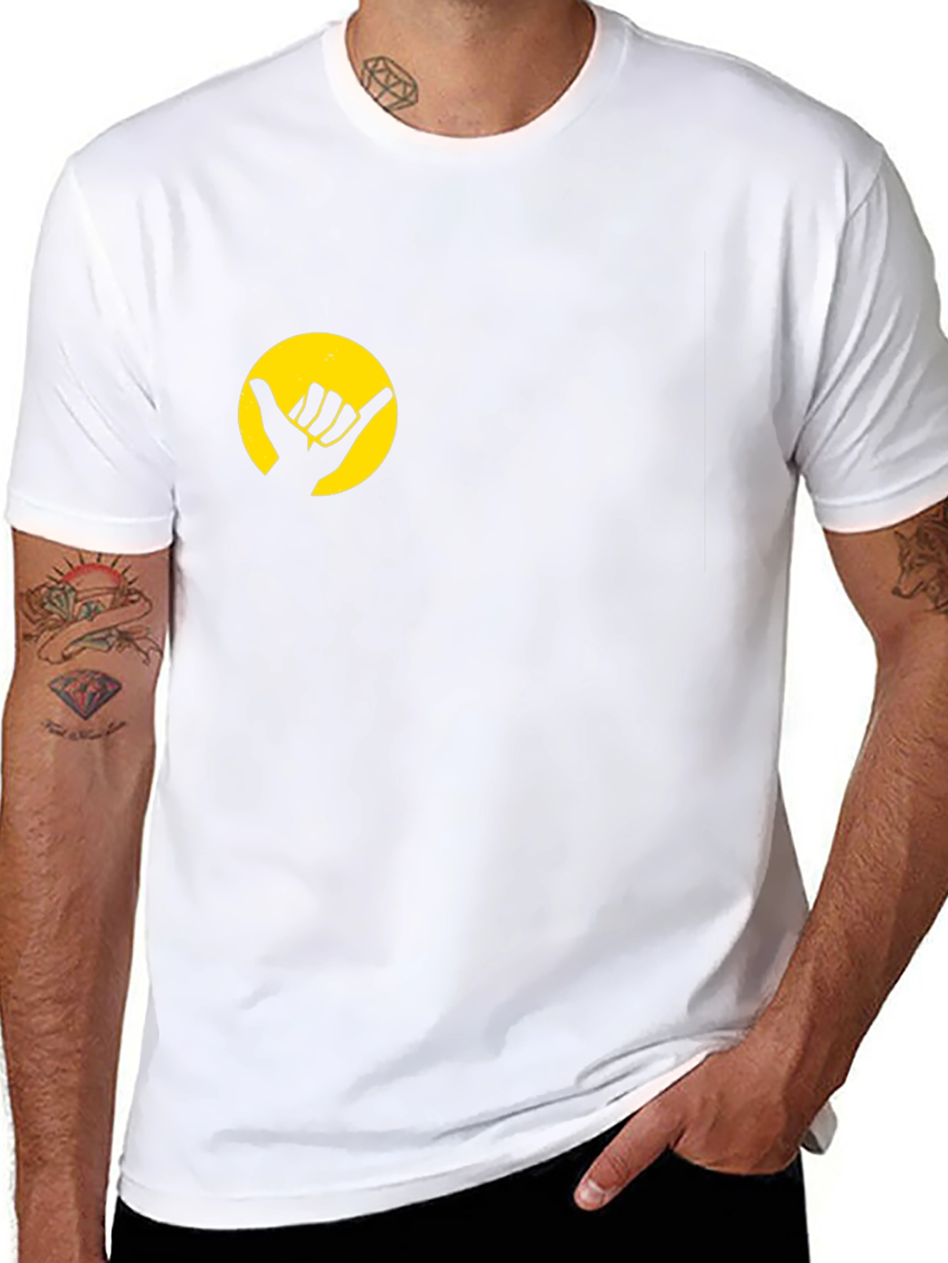 Hang Loose Graphic Tee - Black Cotton T-Shirt