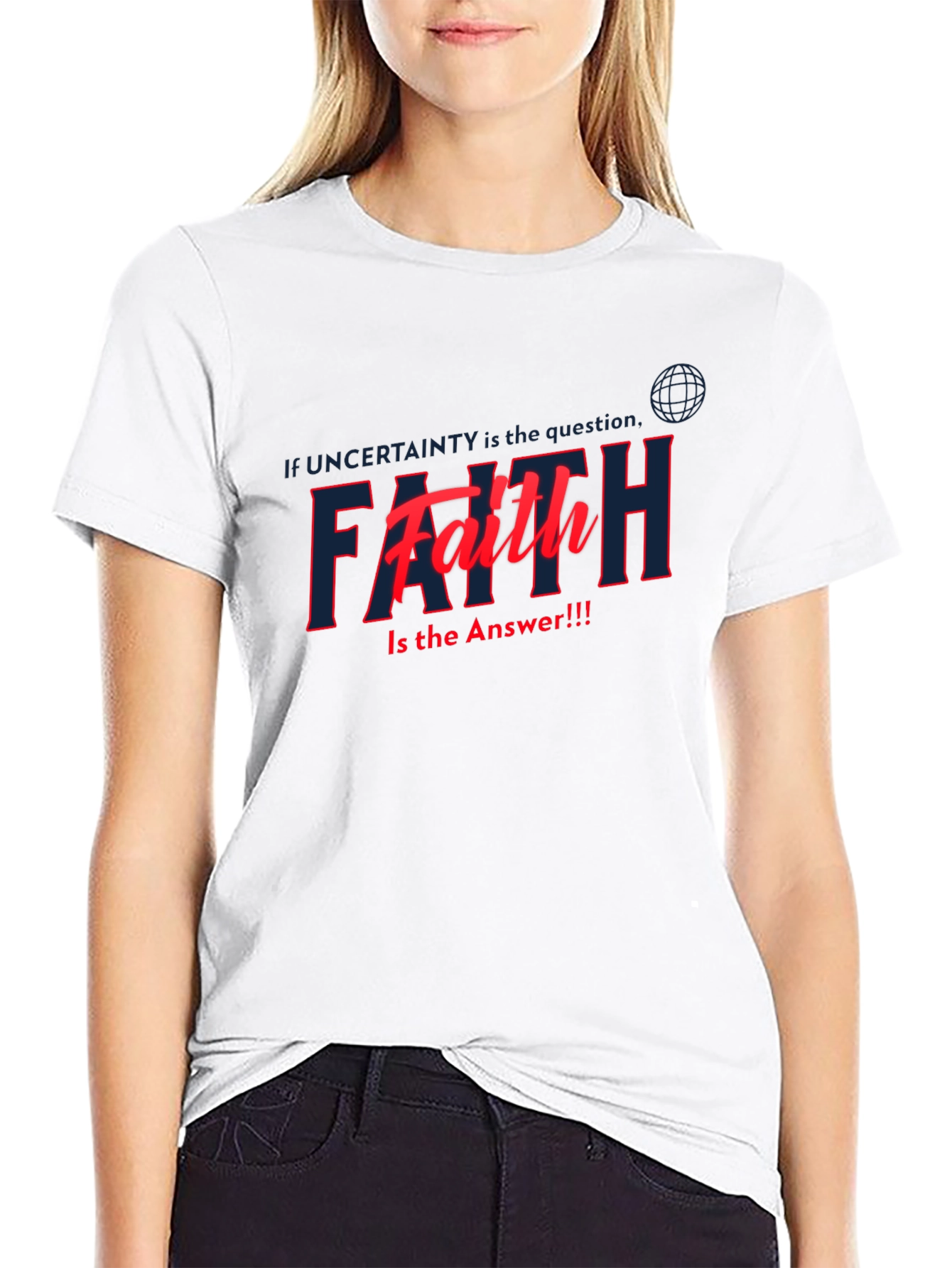 Faith Is The Answer T-Shirt - Black