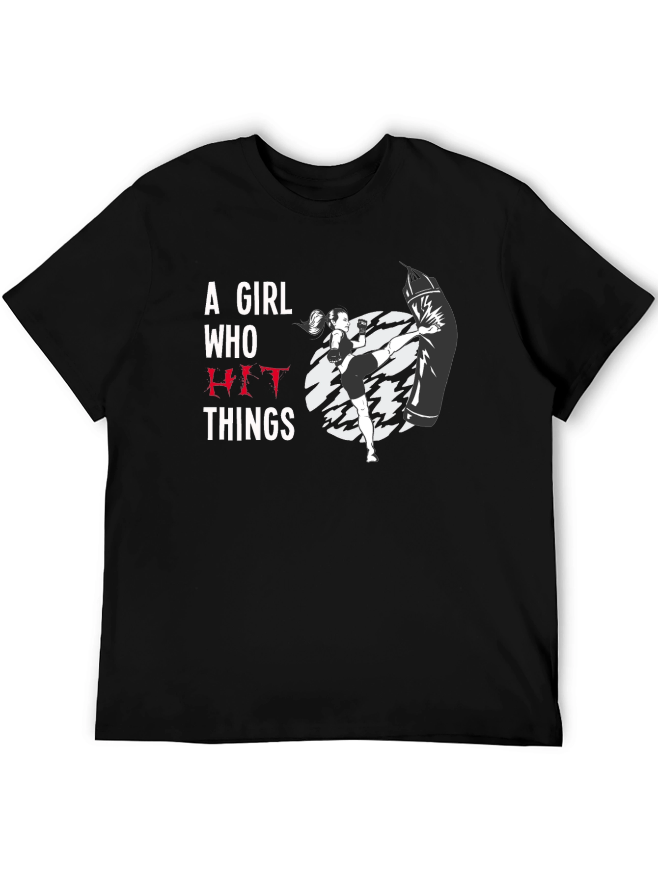 A Girl Who Hit Things T-Shirt - Black