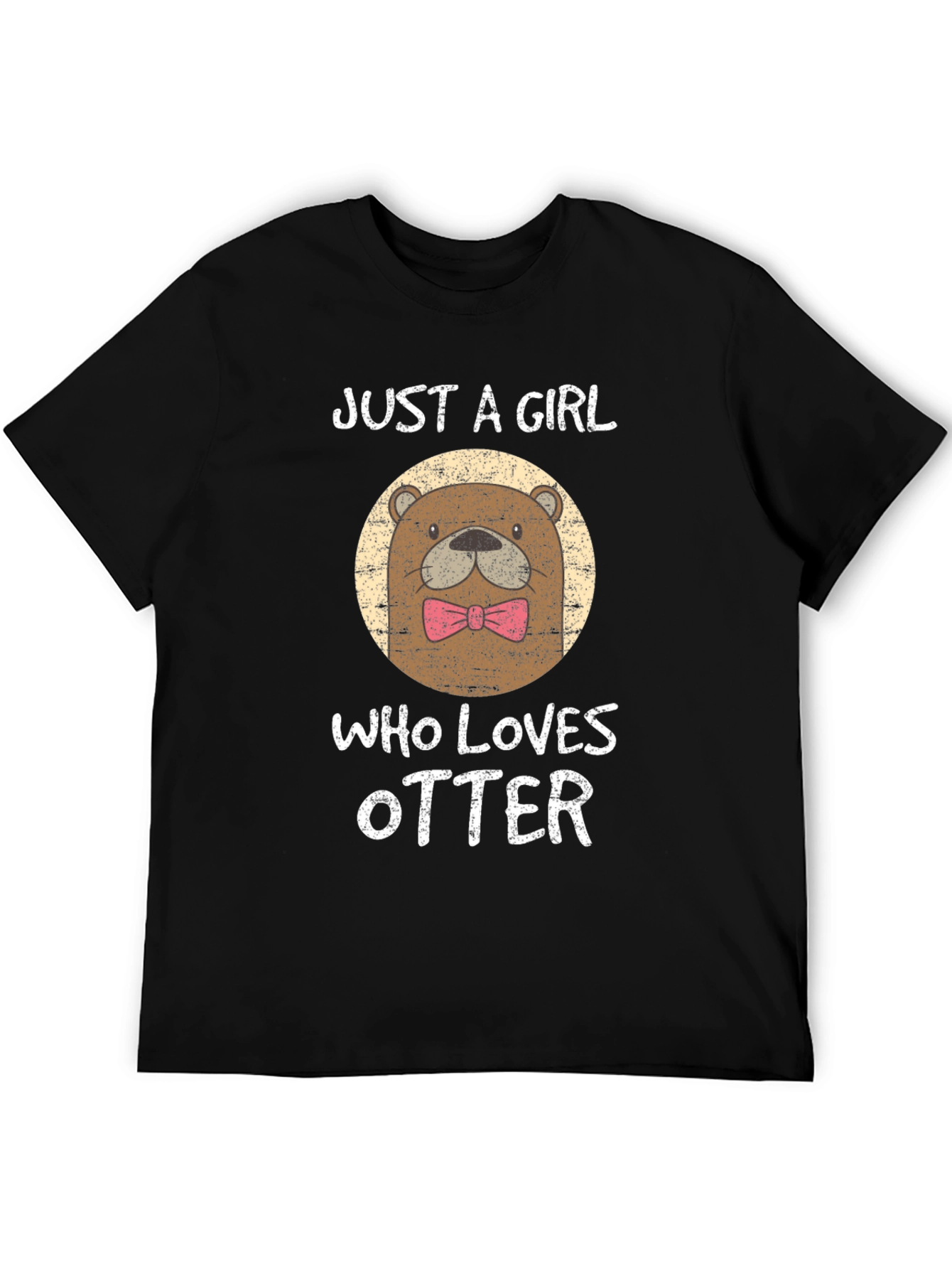 Just a Girl Who Loves Otters Black T-Shirt