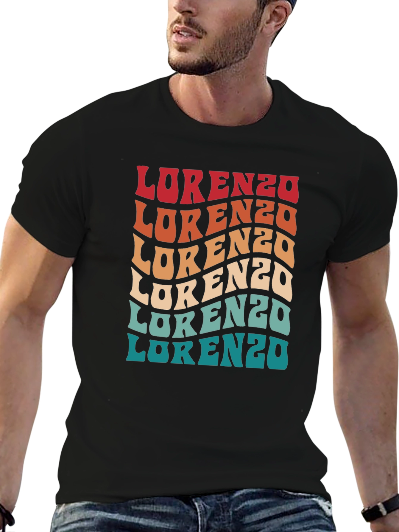 Retro Lorenzo Personalized Name T-Shirt