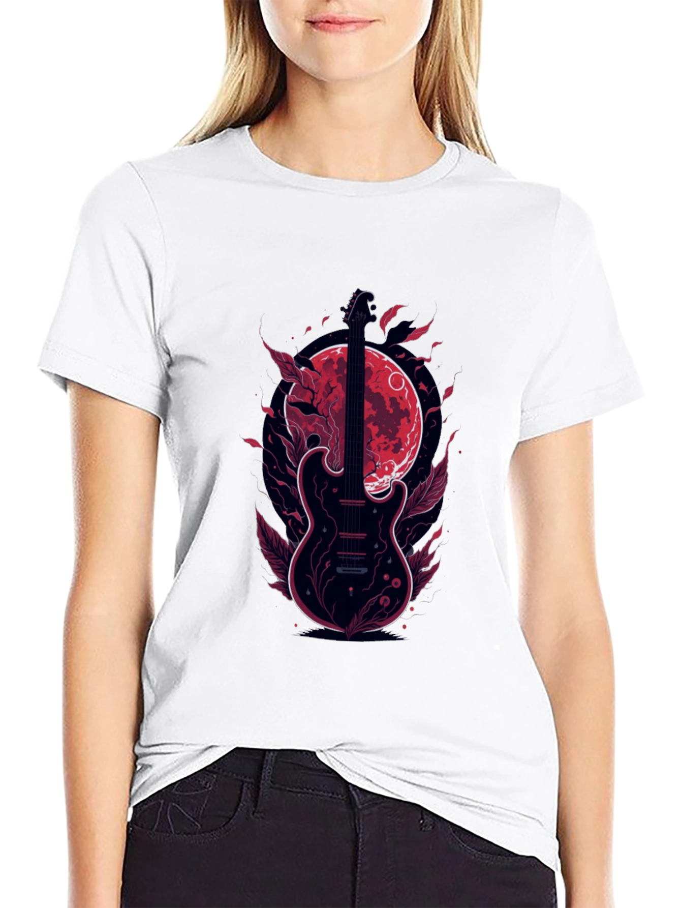 Guitar Moon T-Shirt - Stylish Graphic Tee