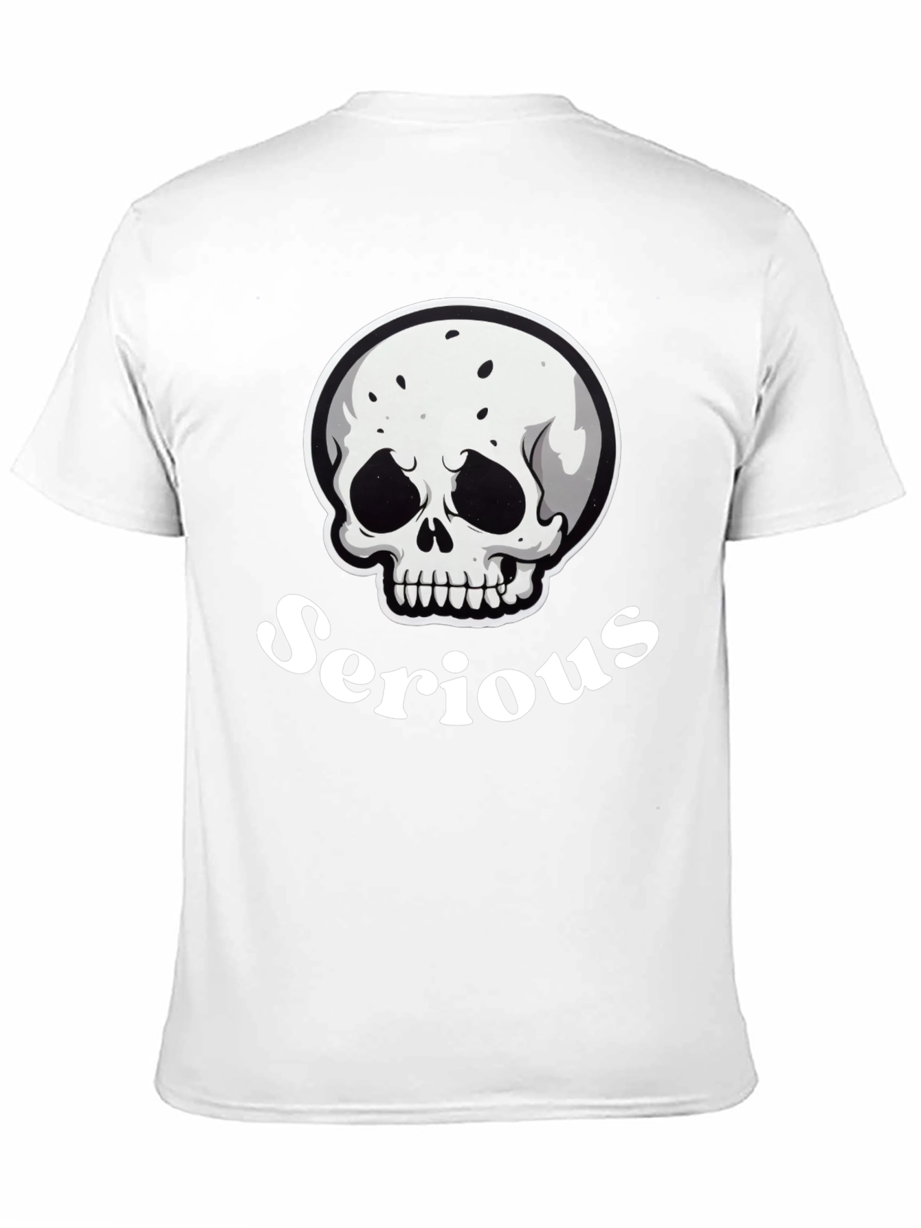Serious Skull Graphic Black T-Shirt