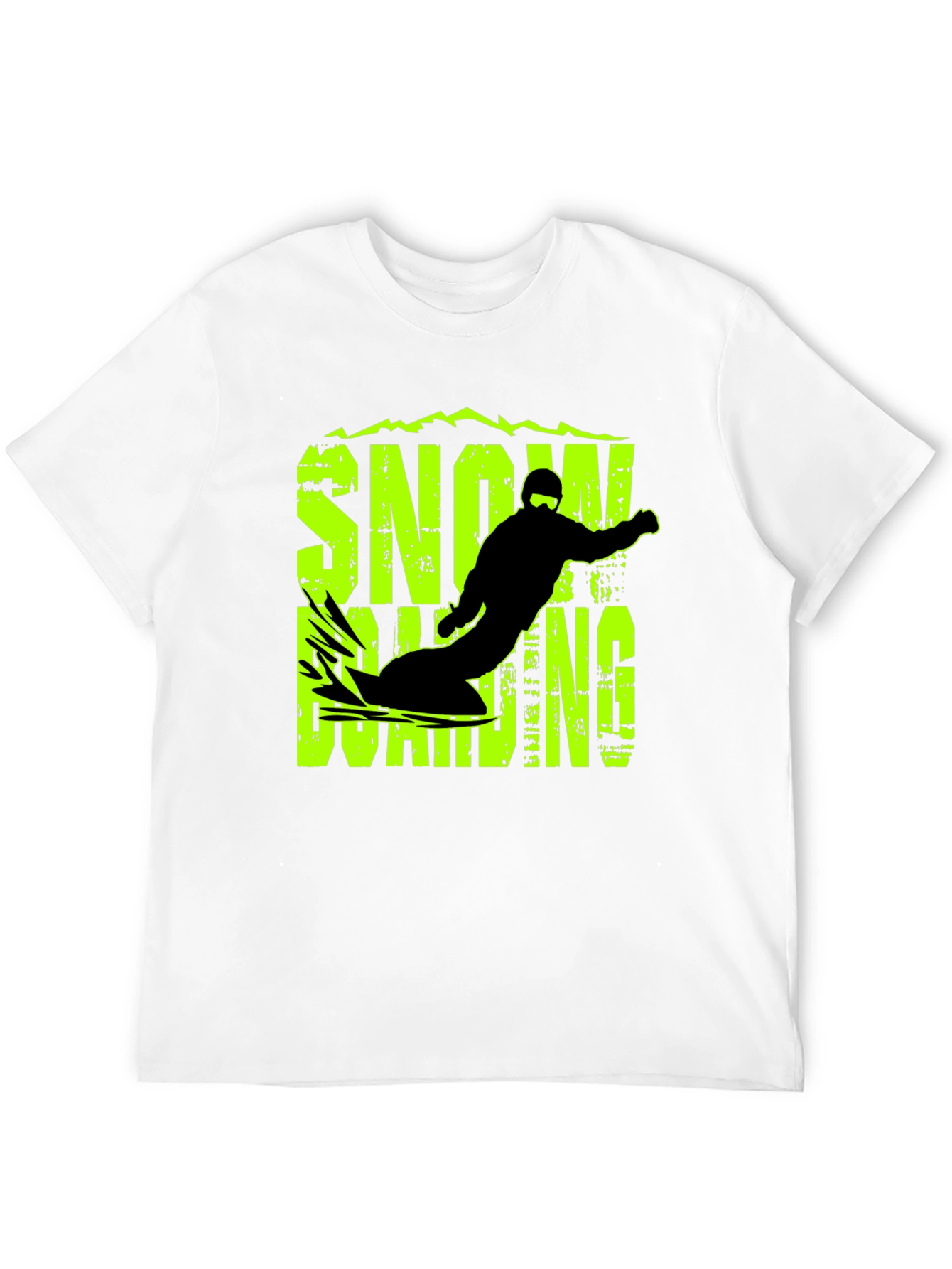 Snowboarding Graphic Print Black T-Shirt