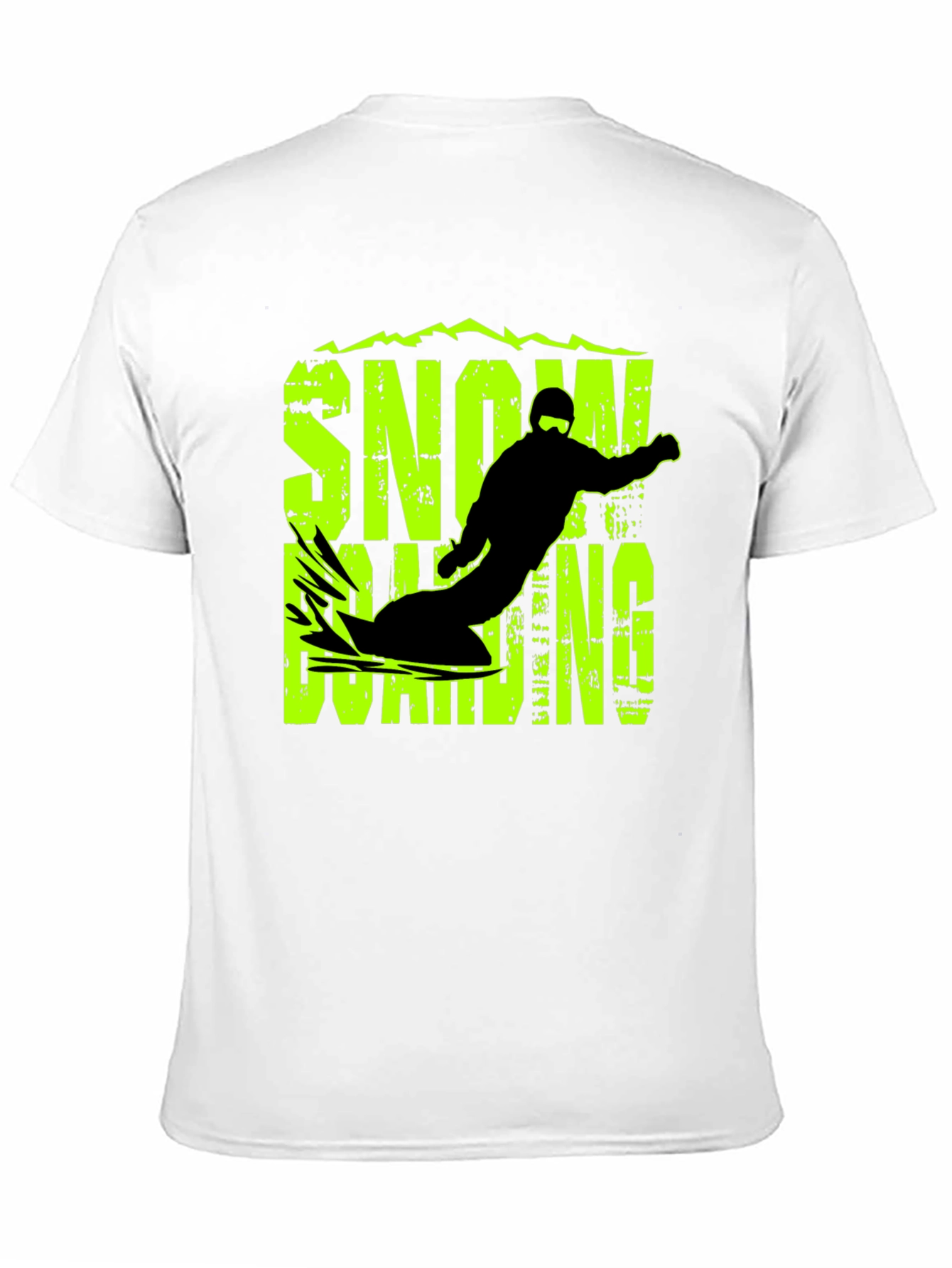 Snowboarding Graphic Print Black T-Shirt