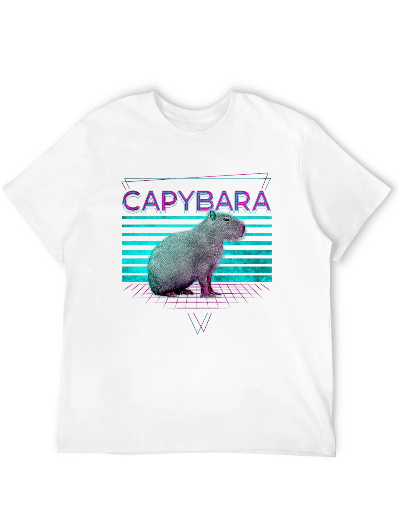 Retro Capybara T-Shirt - Synthwave Design