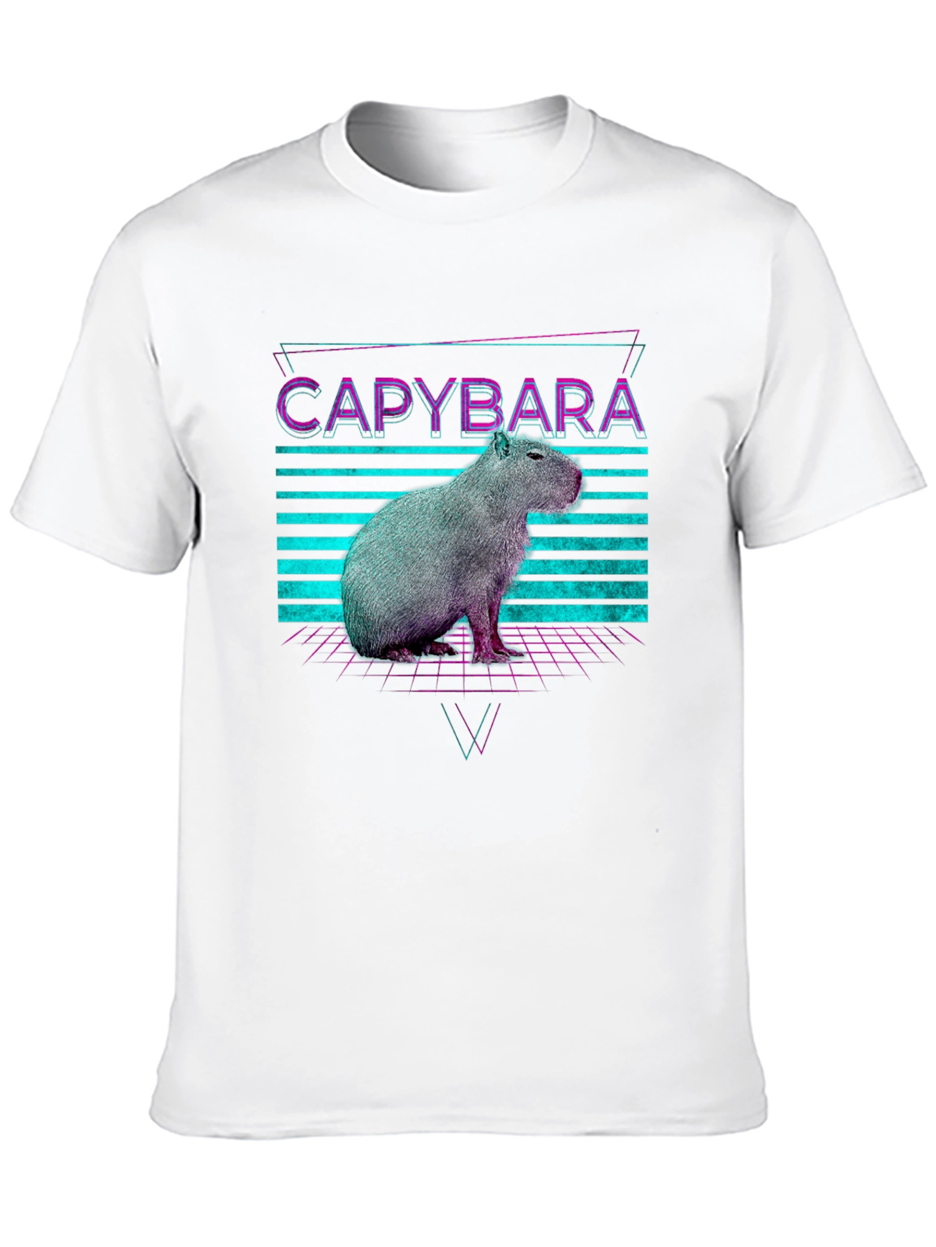 Retro Capybara T-Shirt - Synthwave Design