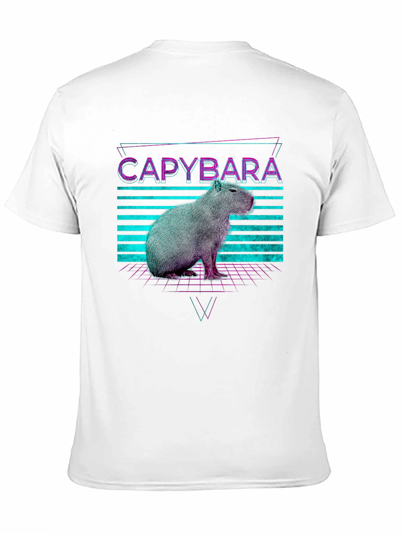 Retro Capybara T-Shirt - Synthwave Design