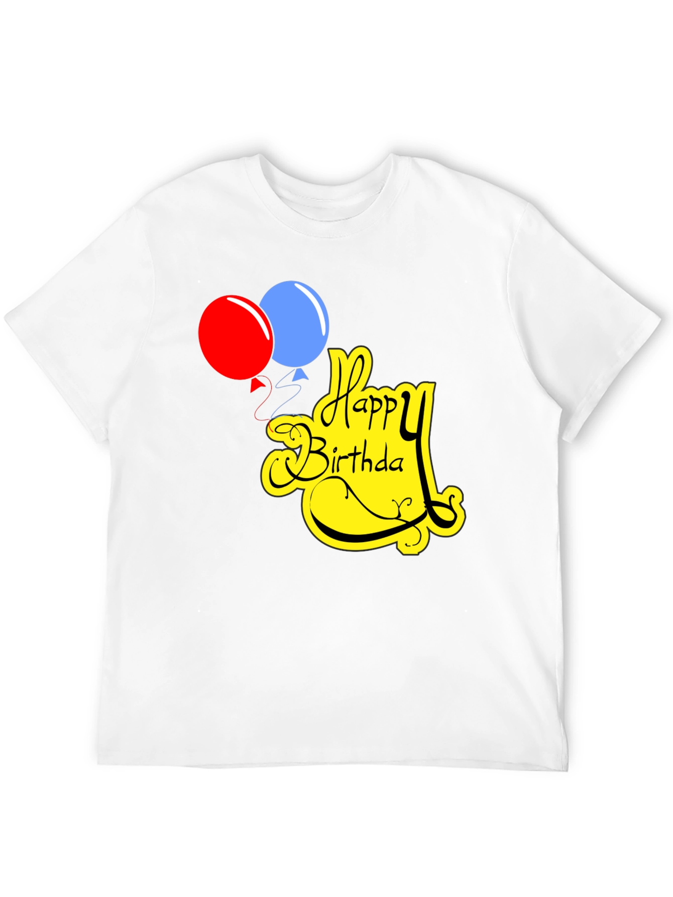 Happy Birthday Graphic Tee Black