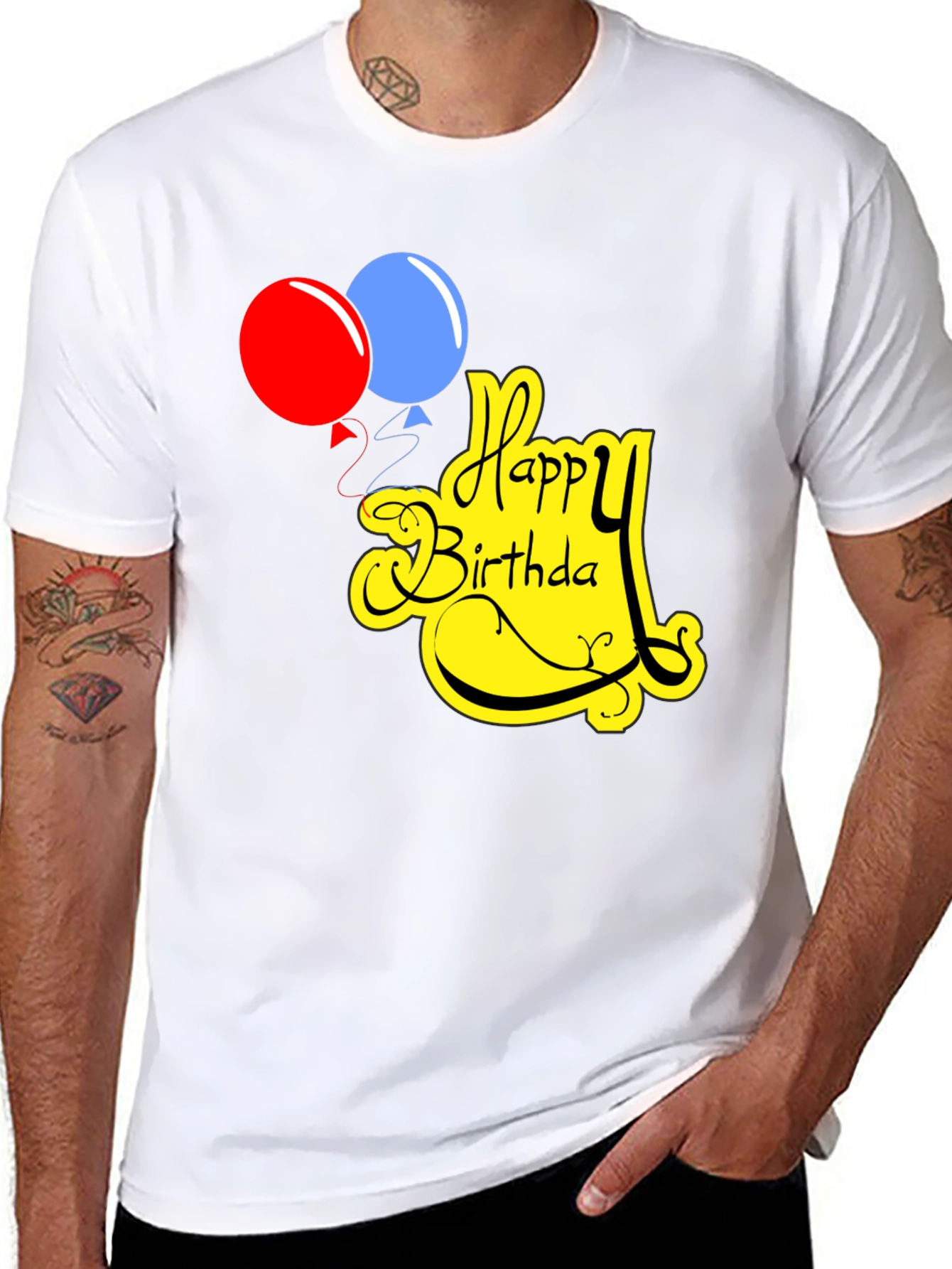 Happy Birthday Graphic Tee Black