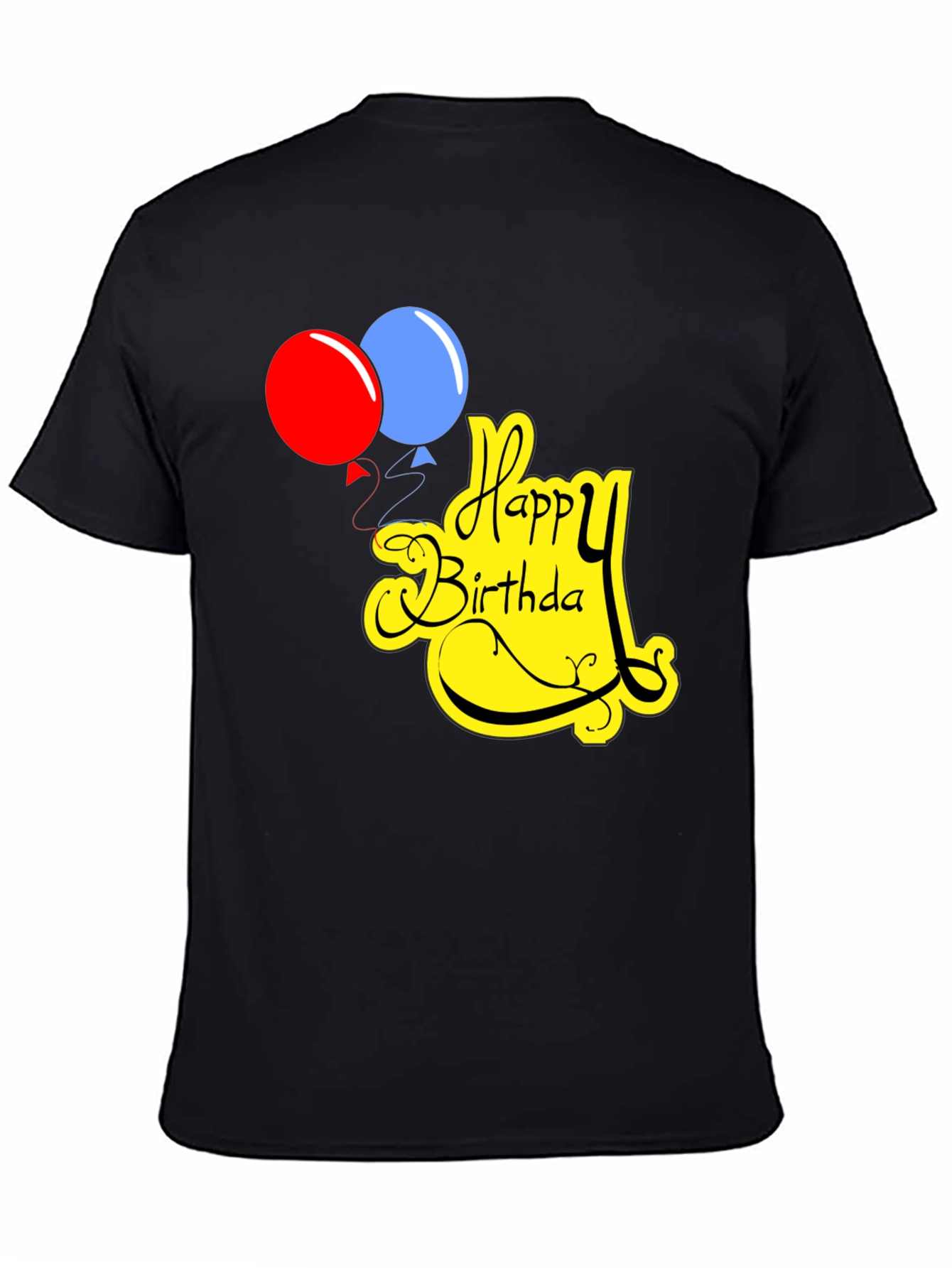 Happy Birthday Graphic Tee Black