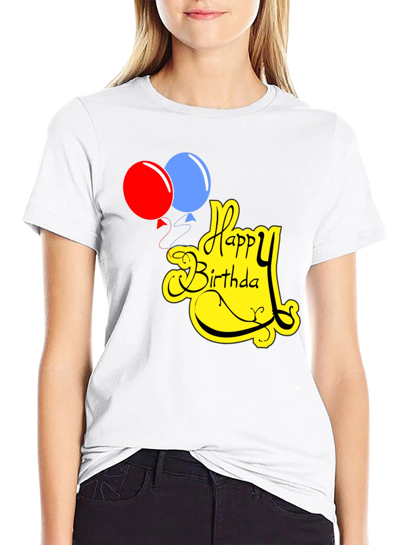 Happy Birthday Graphic Tee Black