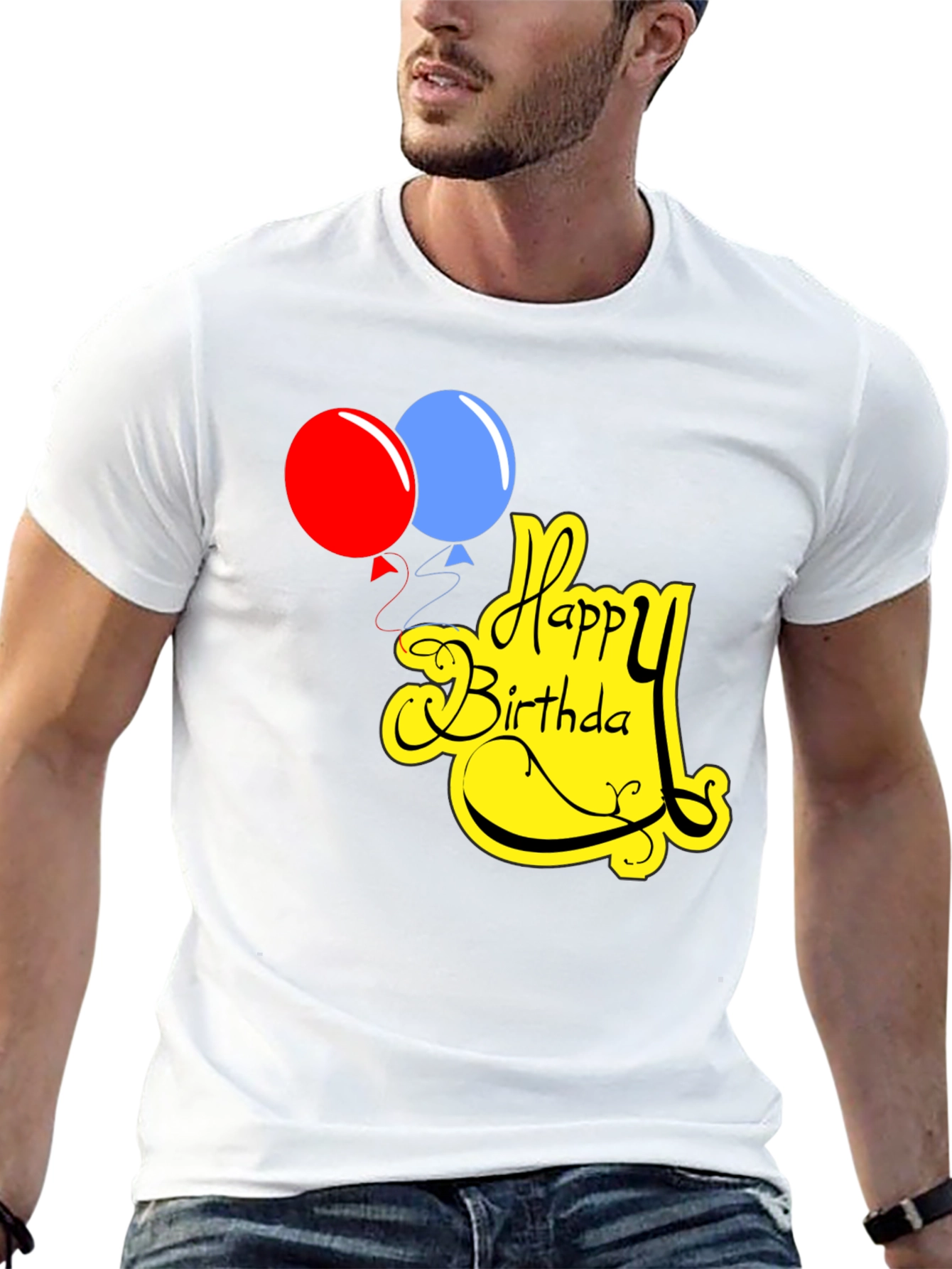 Happy Birthday Graphic Tee Black