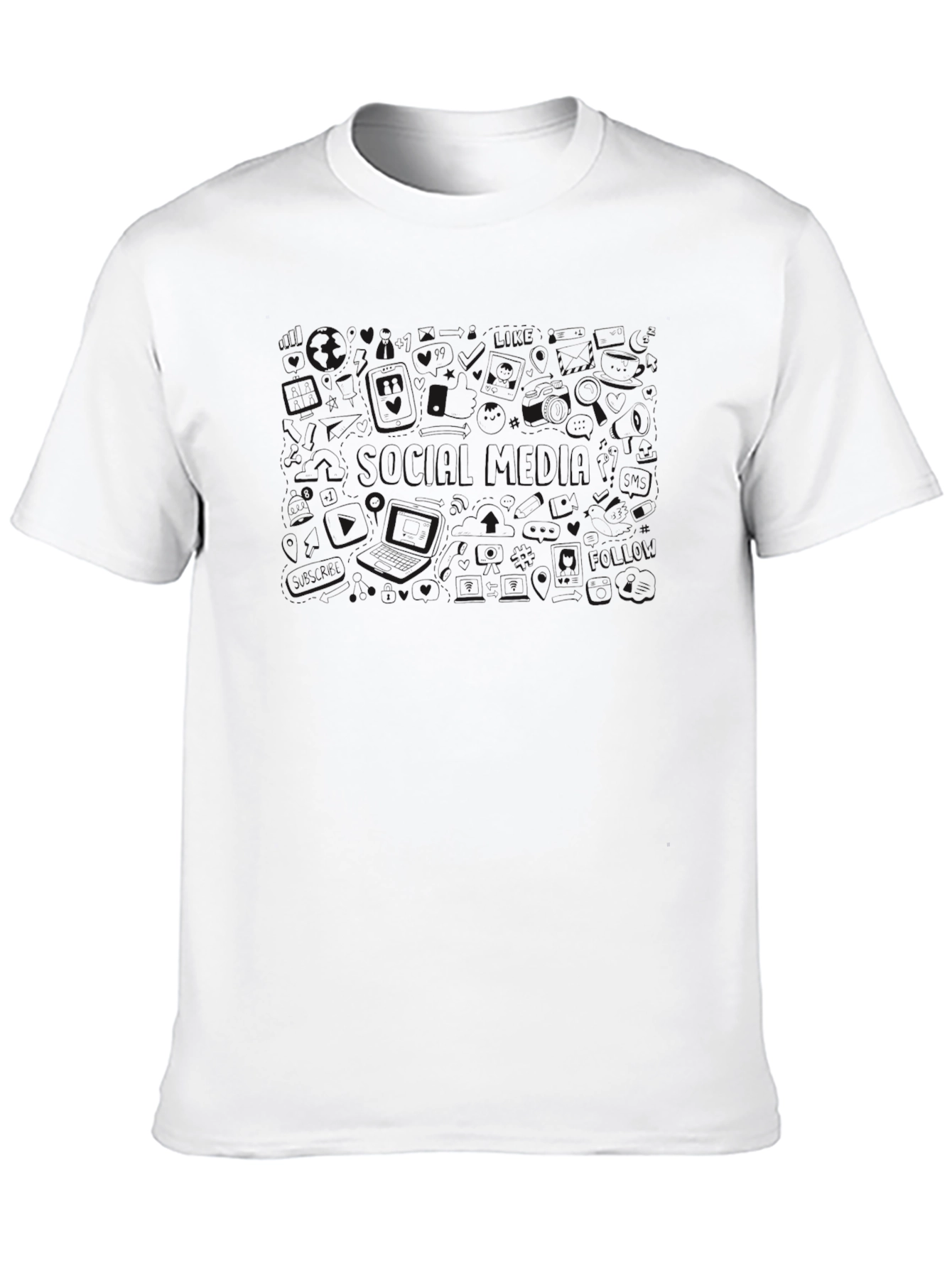 Mens Casual Black Crew Neck Short Sleeve T-Shirt