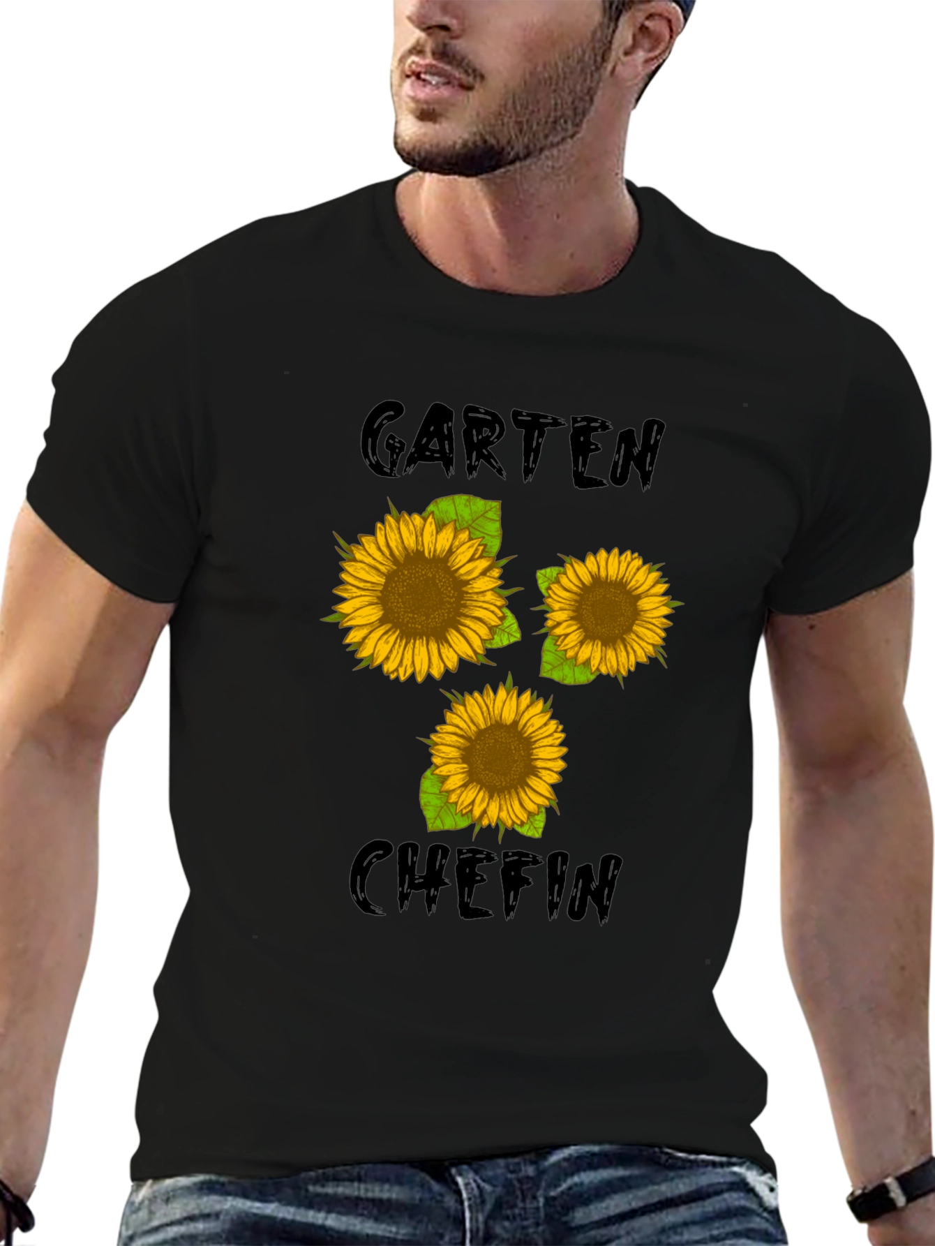 Garten Chefin Sunflower Graphic Tee - Black