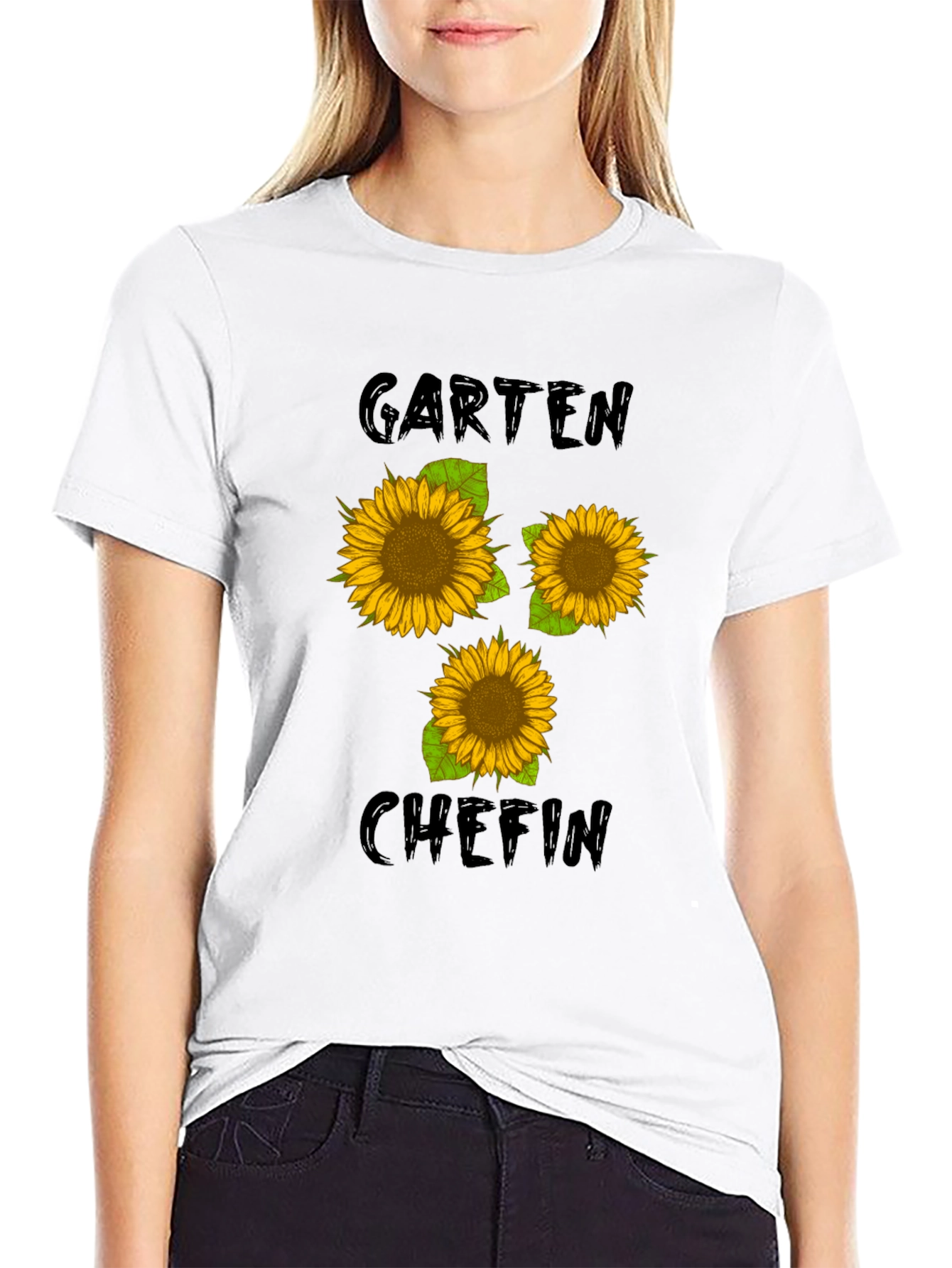 Garten Chefin Sunflower Graphic Tee - Black