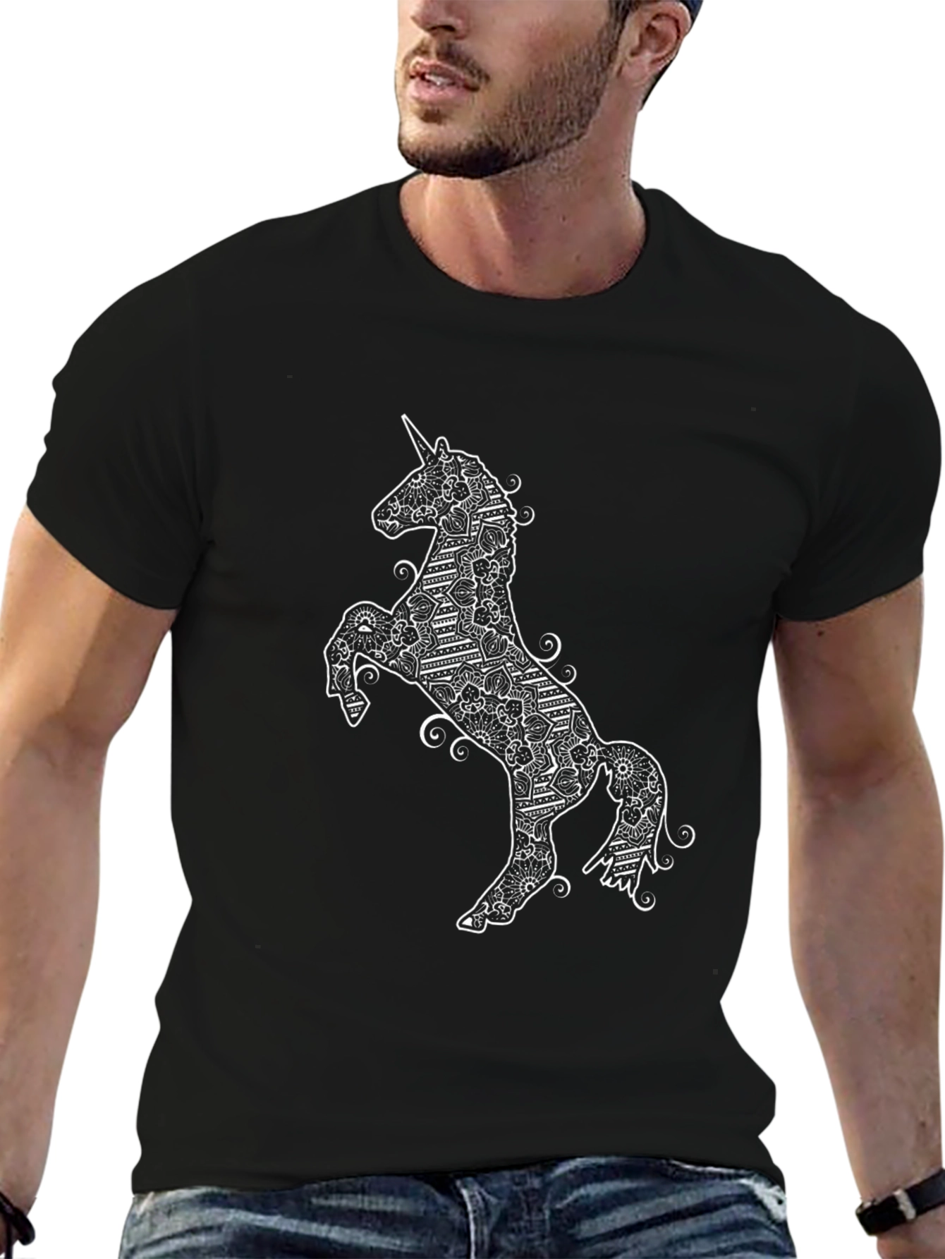 Unicorn Graphic T-Shirt - Black