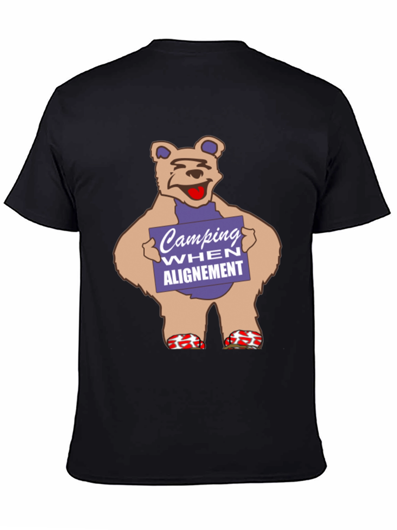 Bear Camping T-Shirt - Funny Graphic Tee