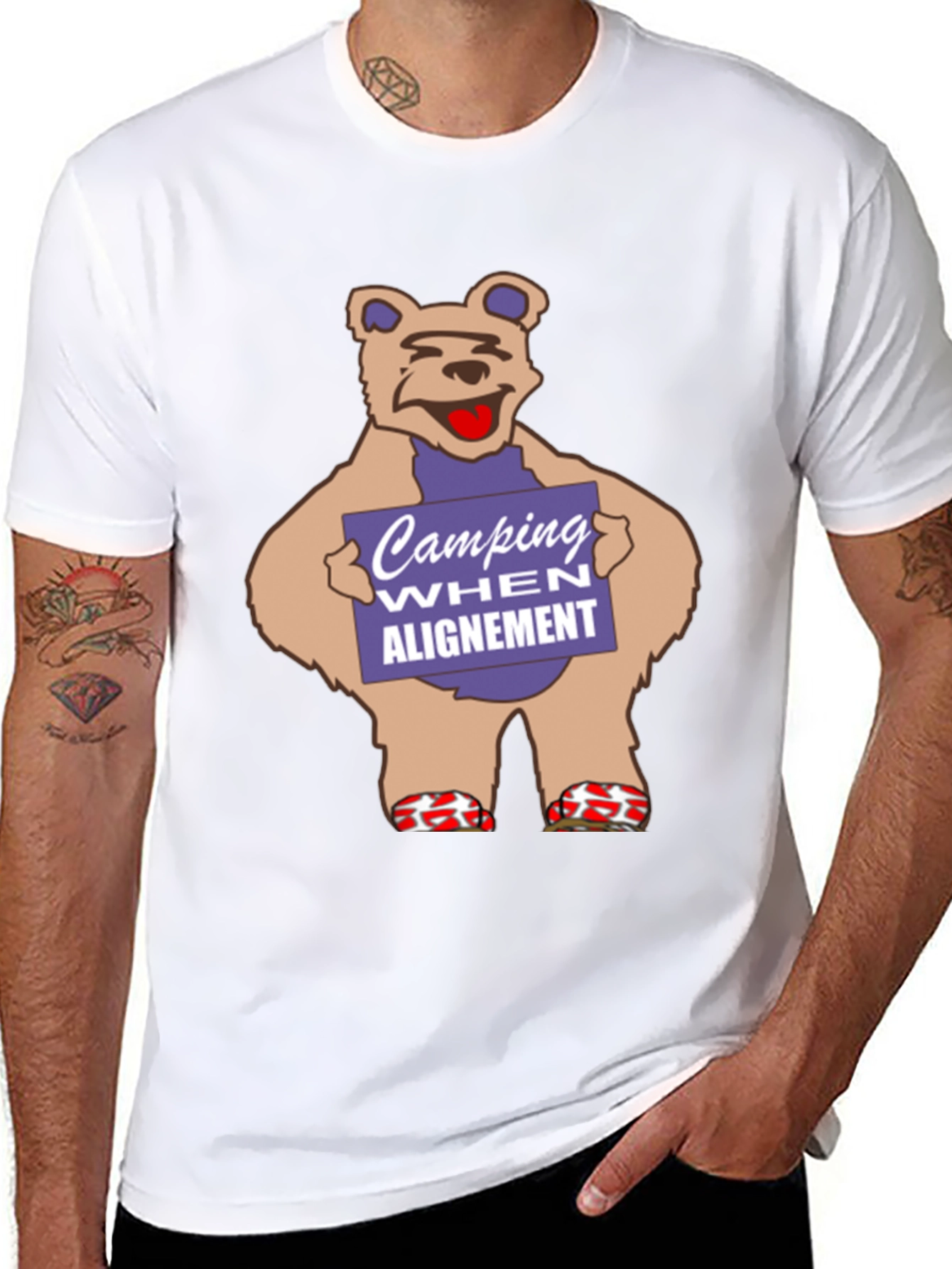 Bear Camping T-Shirt - Funny Graphic Tee